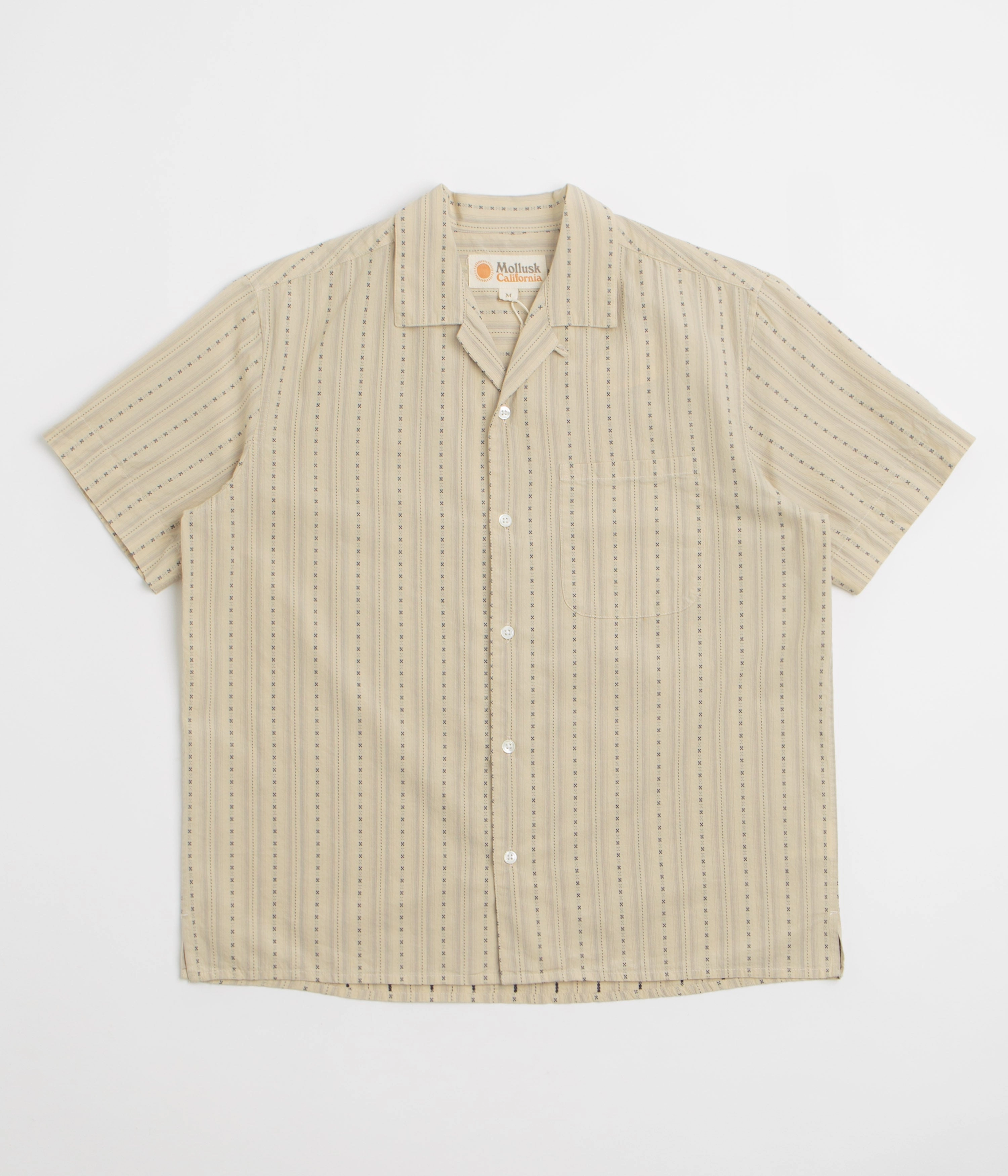 Mollusk Cosmo Shirt - Natural Dobby Monochrome Palette Lightweight Layer