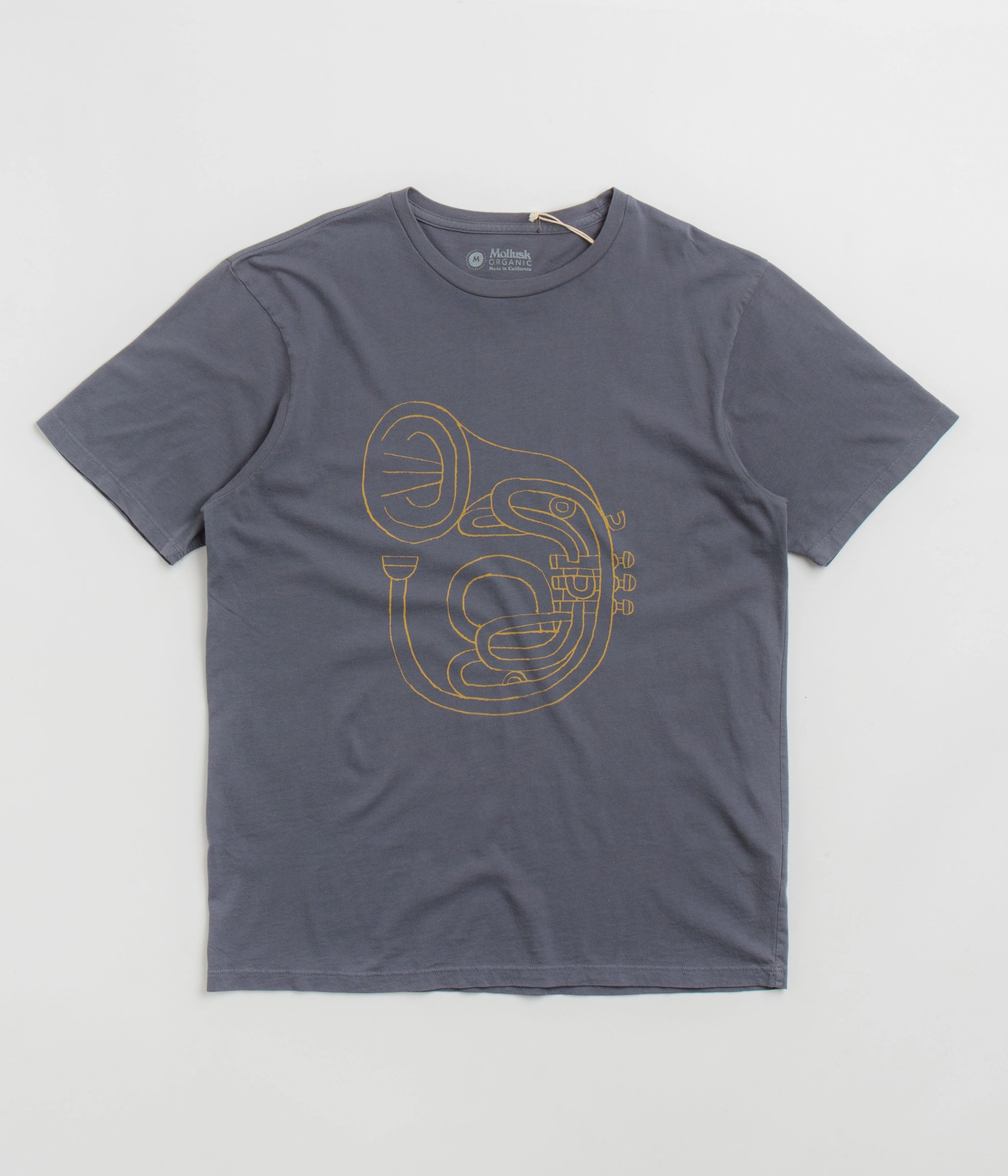 Mollusk Horny Horn T-Shirt - Faded Navy Short Sleeve Cozy Layer