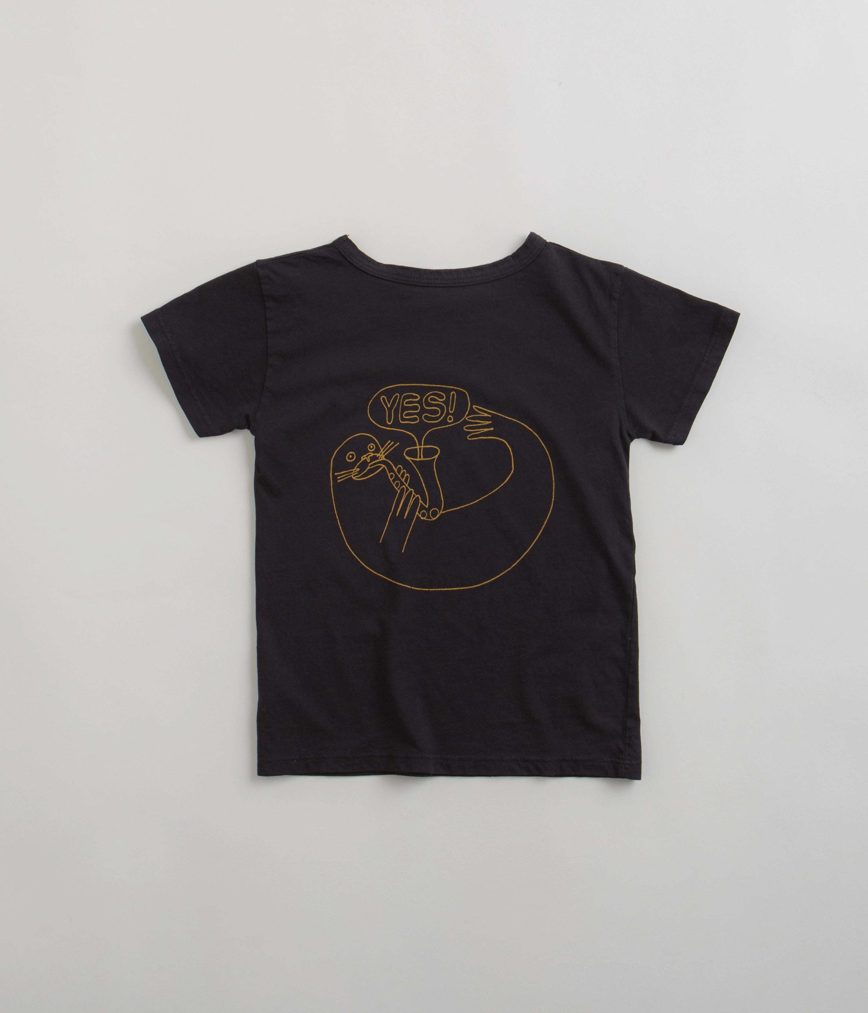 Breathable Mesh Panels Vintage authenticity Mollusk Kids Dude Yes T-Shirt - Black Indigo