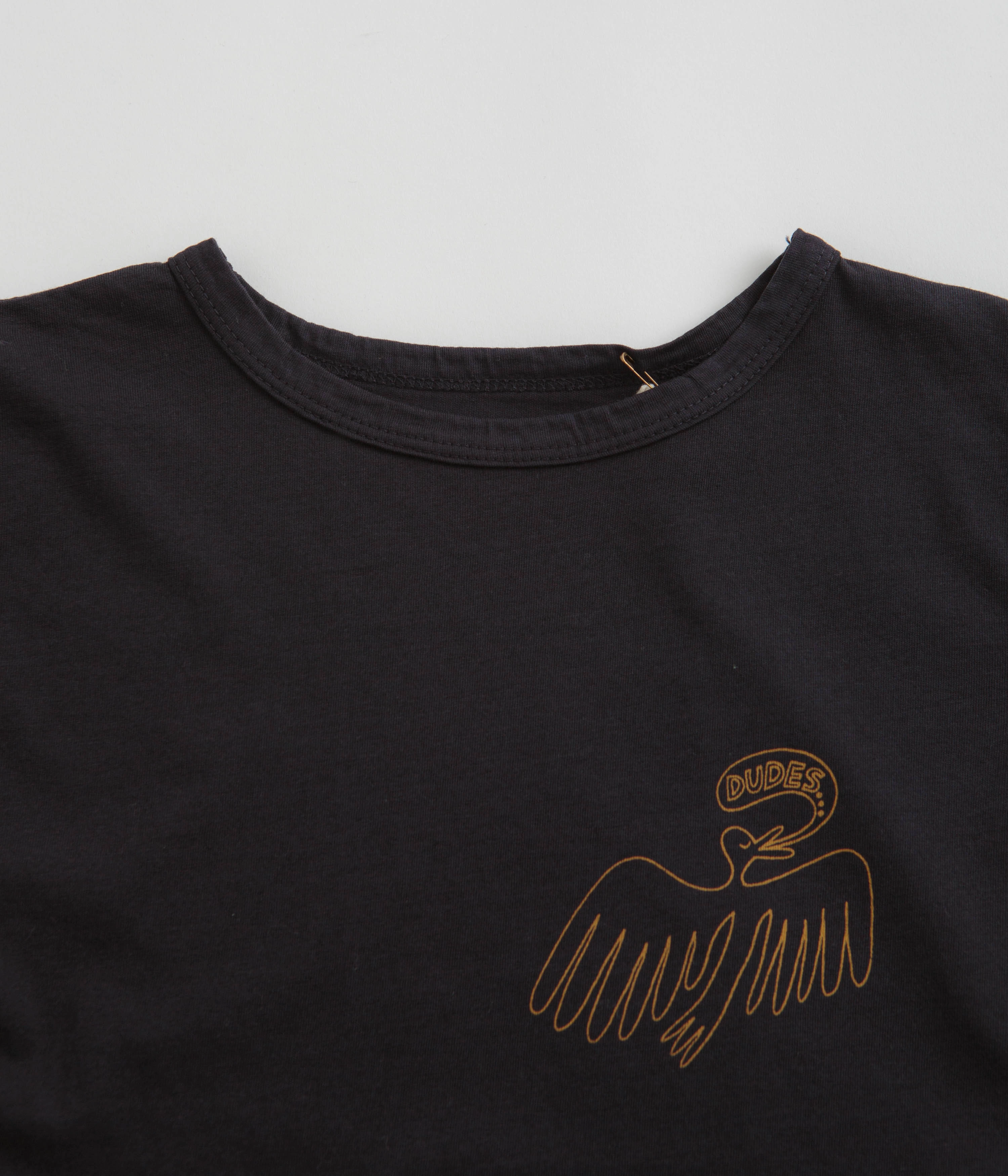 Sporty Fashion Mollusk Kids Dude Yes T-Shirt - Black Indigo