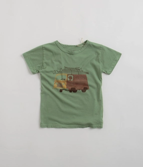 Sporty Chic Chilly Style Mollusk Kids Van T-Shirt - Trinity Green