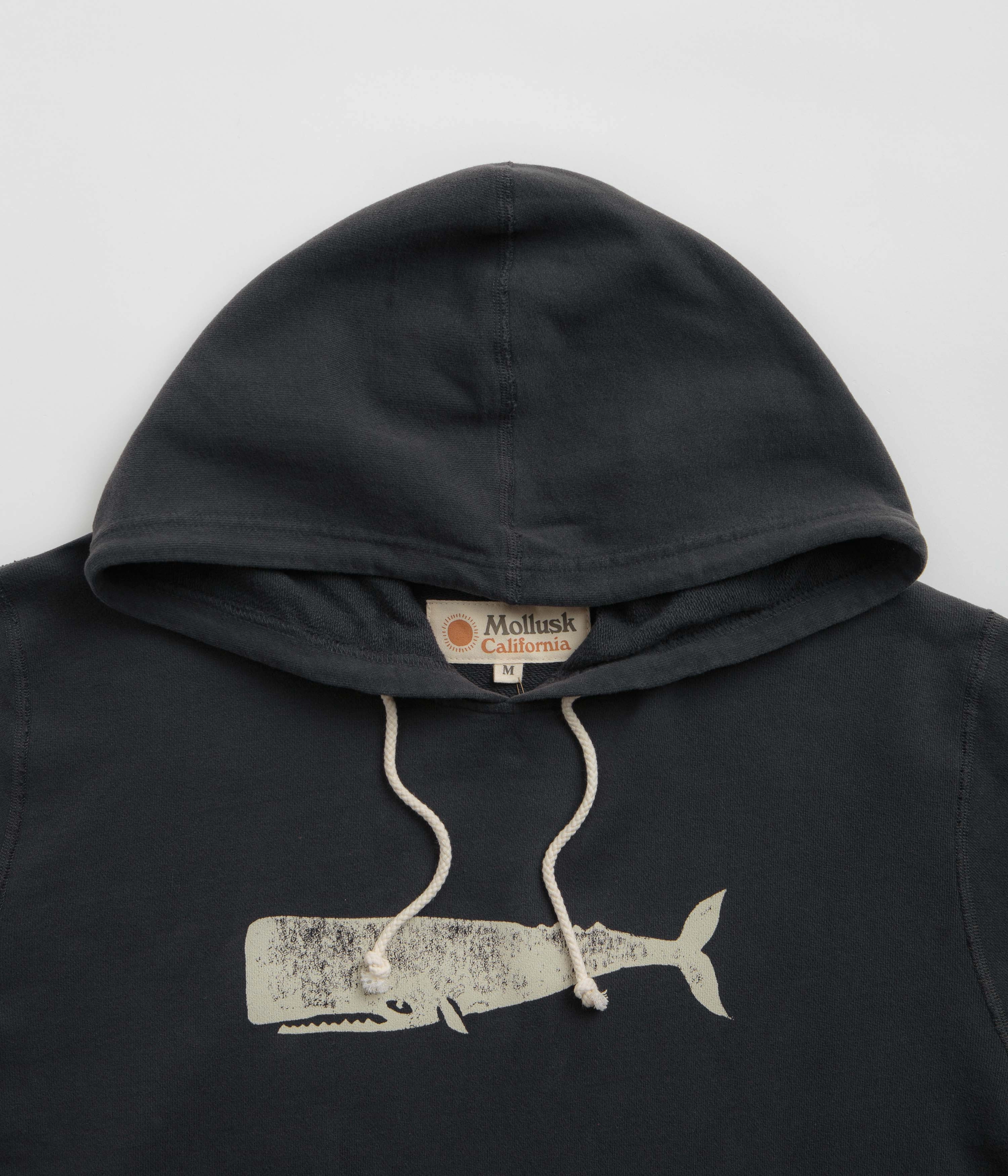 Extended Back Length Mollusk Olde Whale Hoodie - Navy