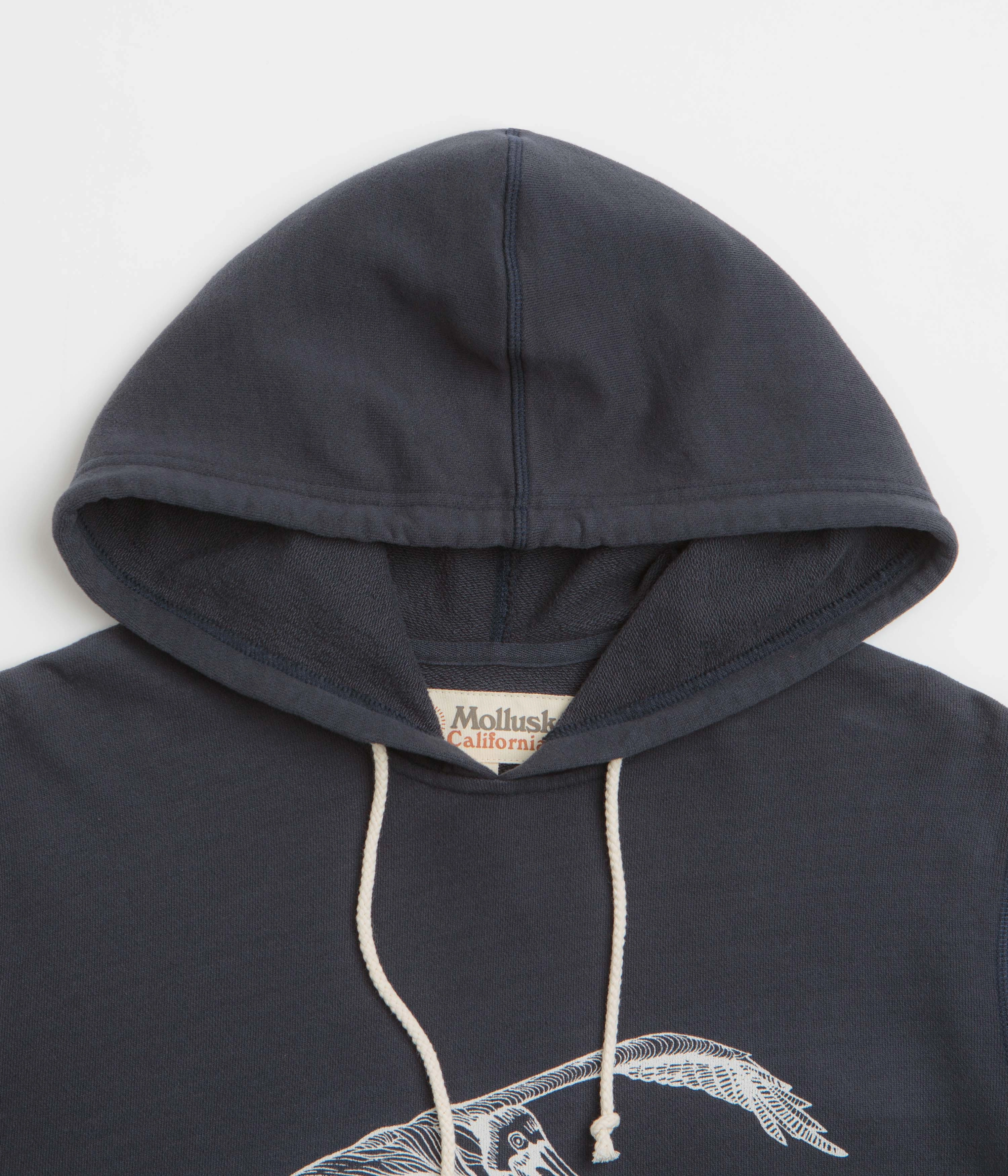 Layered Look Mollusk Pelican Hoodie - Faded Navy