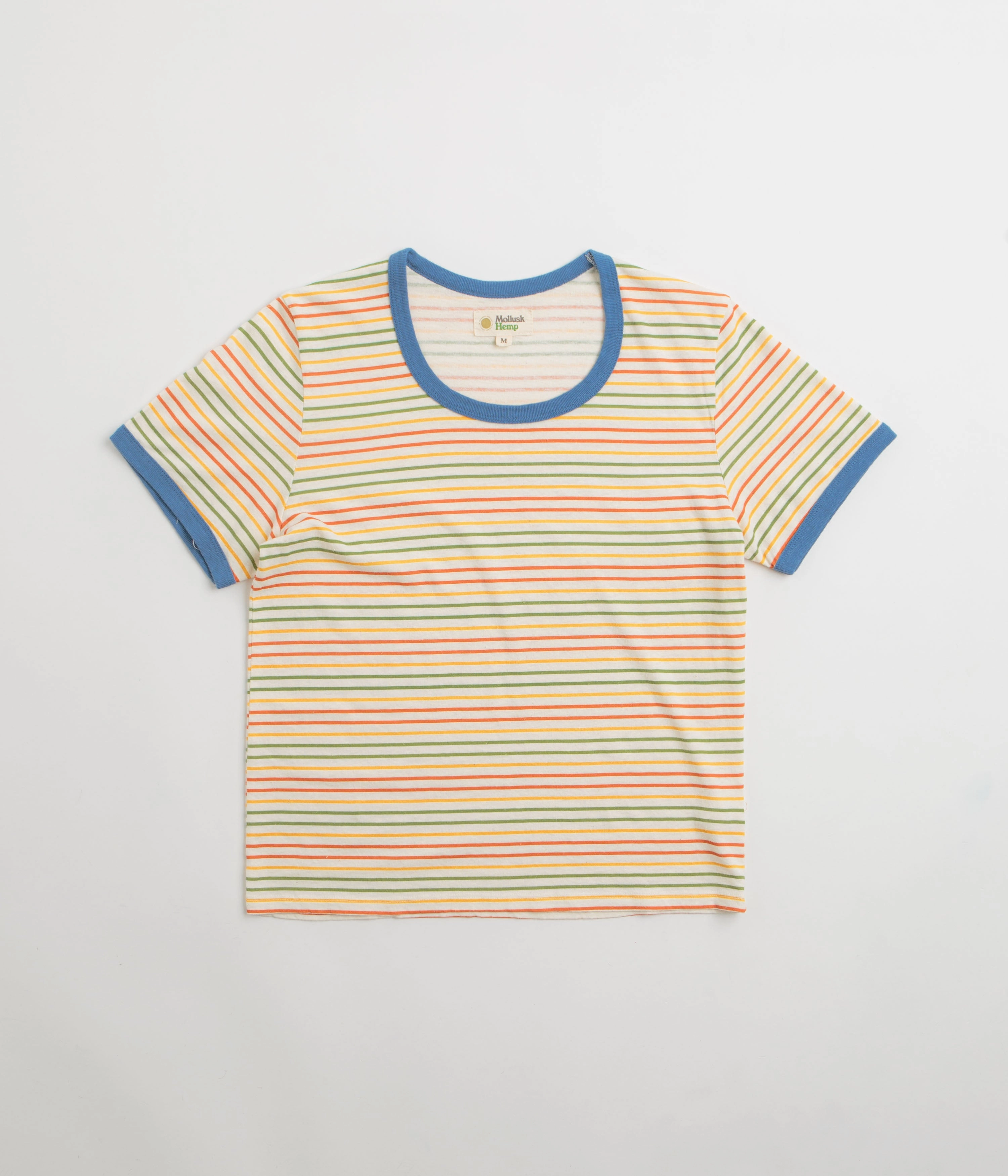 Mollusk Womens Ringer T-Shirt - Red / Gold / Green Stripe Fresh Comfort Style