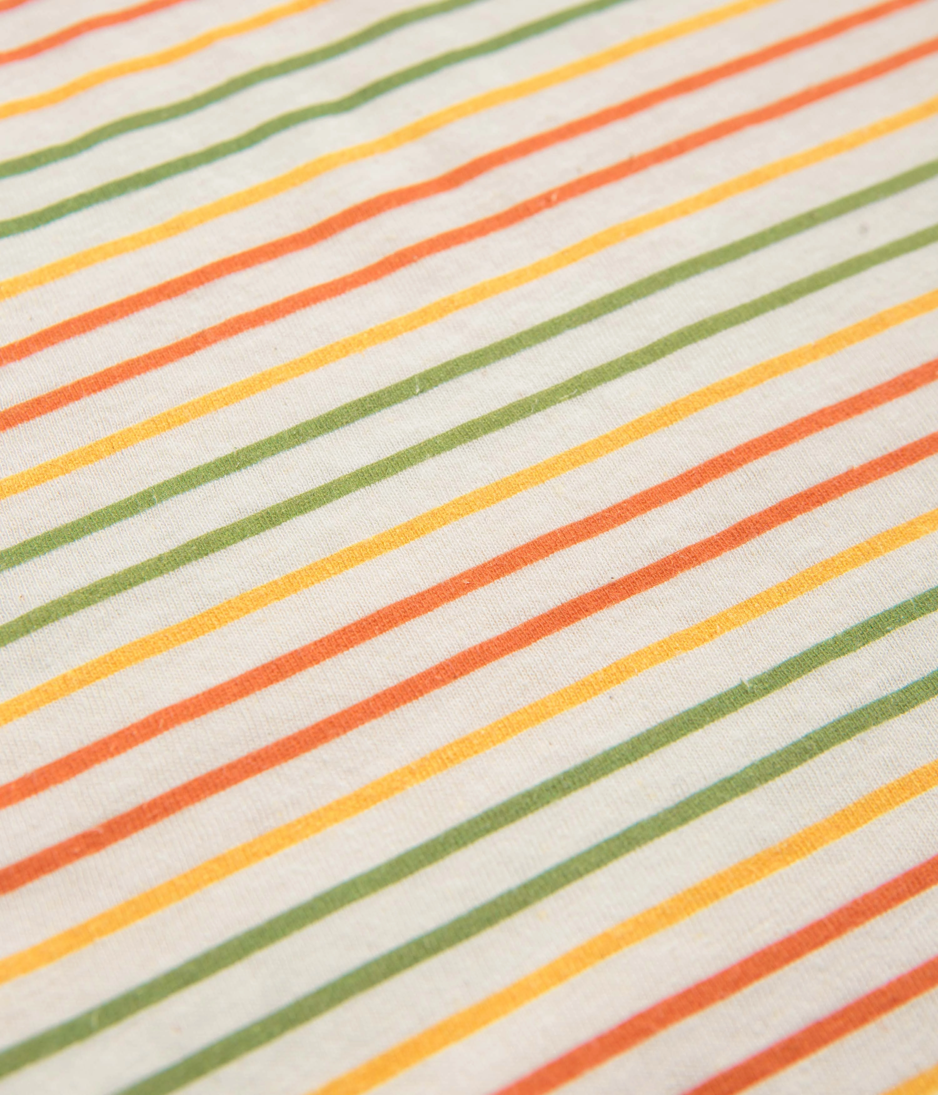 Vibrant Prints Light Comfort Mollusk Womens Ringer T-Shirt - Red / Gold / Green Stripe