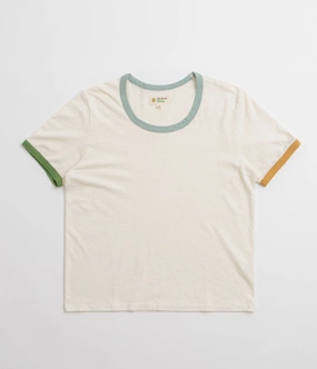 Mollusk Womens Ringer T-Shirt - Super Natural Light and Soft