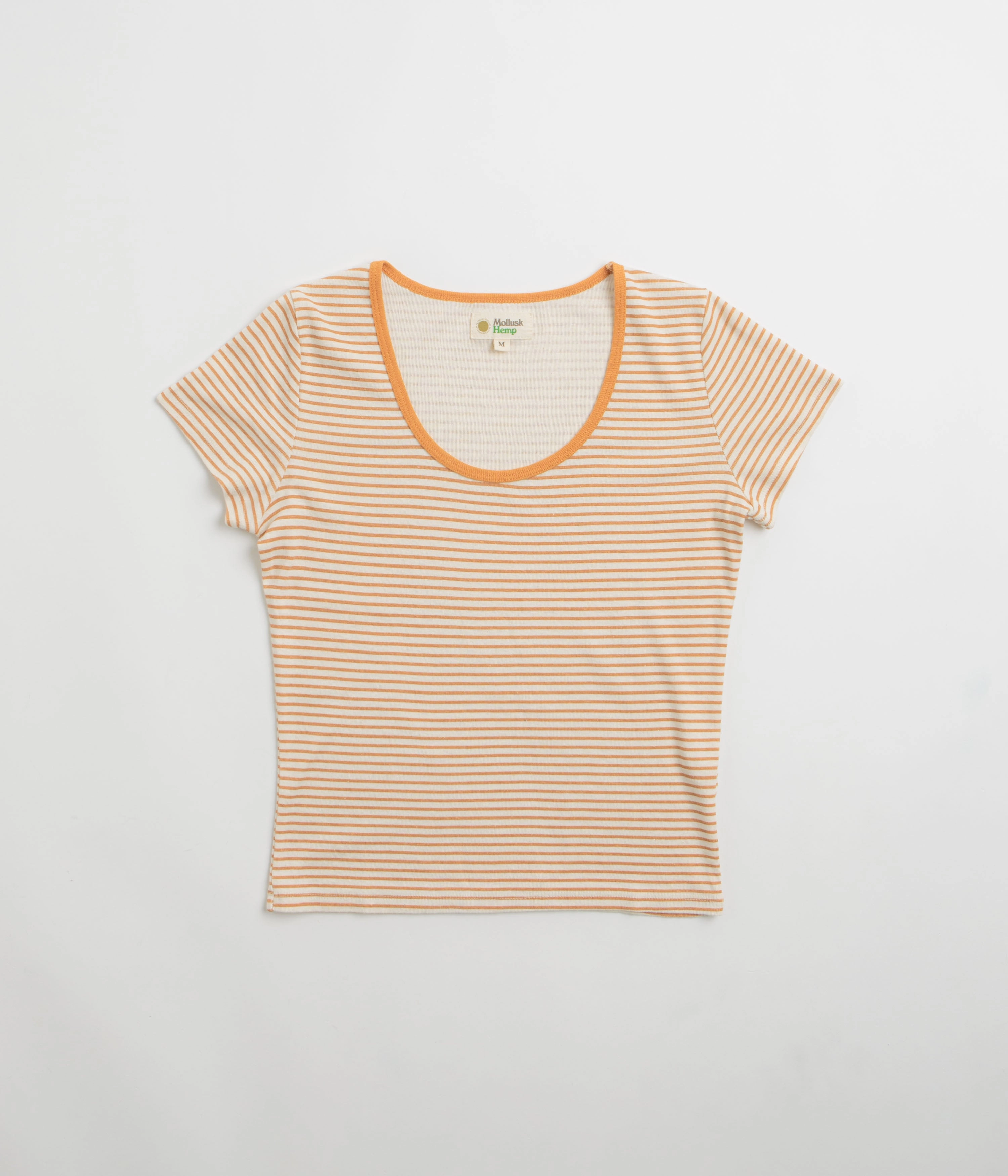 Plus size confidence Mollusk Womens Scoop Ribsy T-Shirt - Orange Stripe