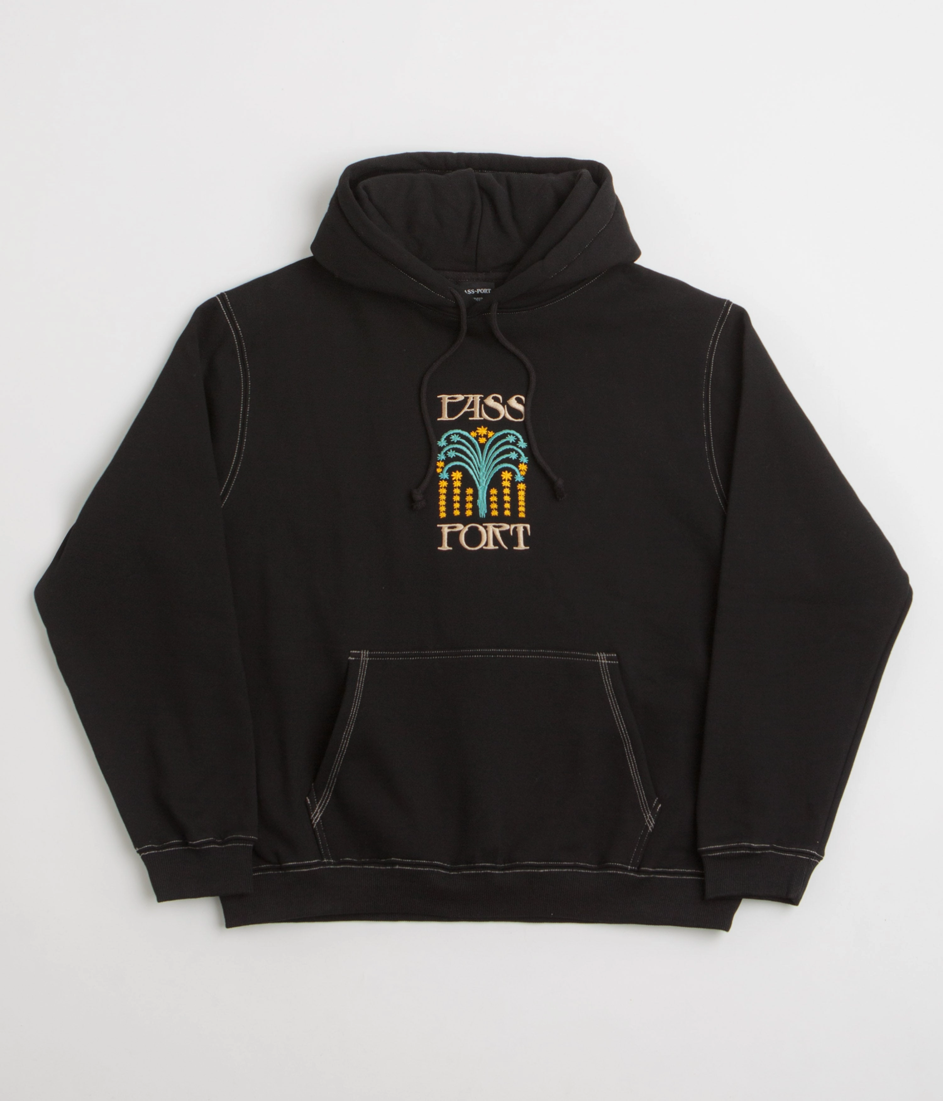 Eco Conscious Material Pass Port Roman Candle Hoodie - Black