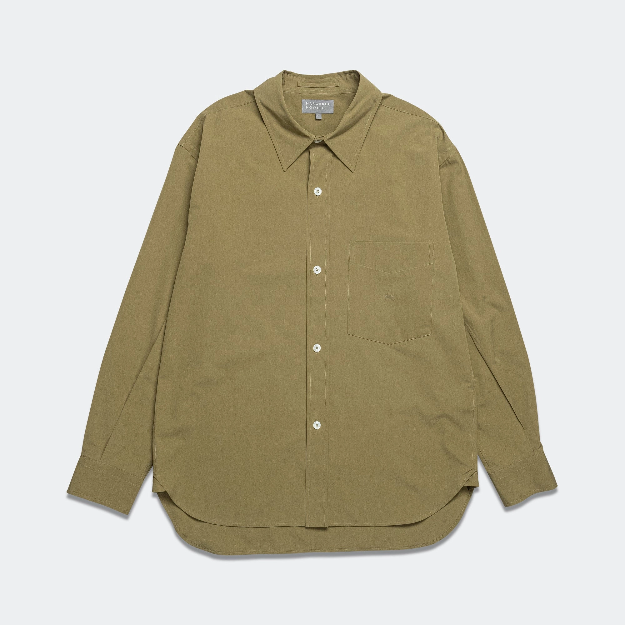 Matte Look Monogram Shirt - Fine Cotton Poplin Warm Olive