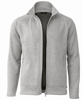 Essential Layer Layered casual Montana Knitted Fleece Jacket | LIGHT GREY MELANGE