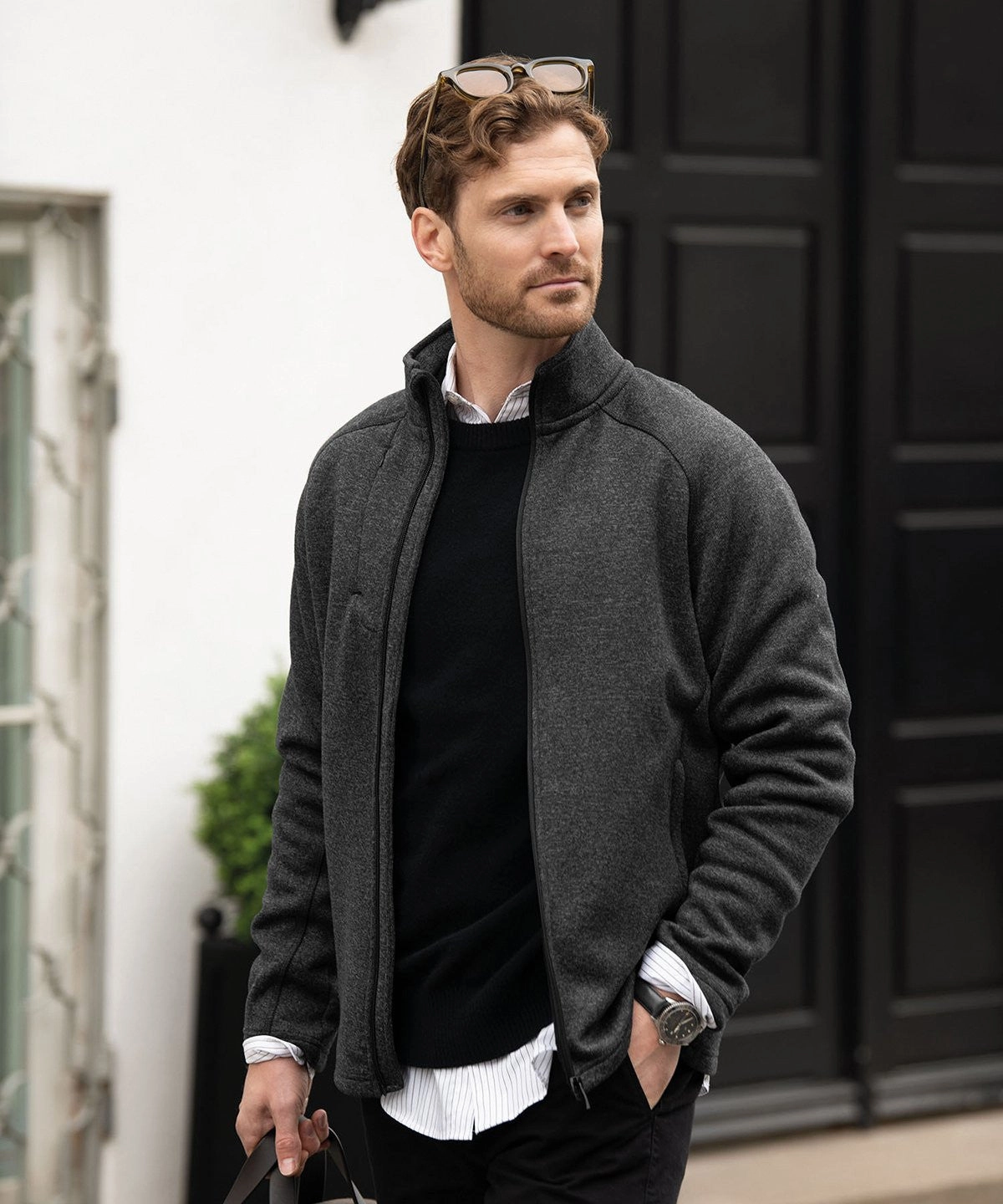Montana Knitted Fleece Jacket | LIGHT GREY MELANGE School Day Base Coverage