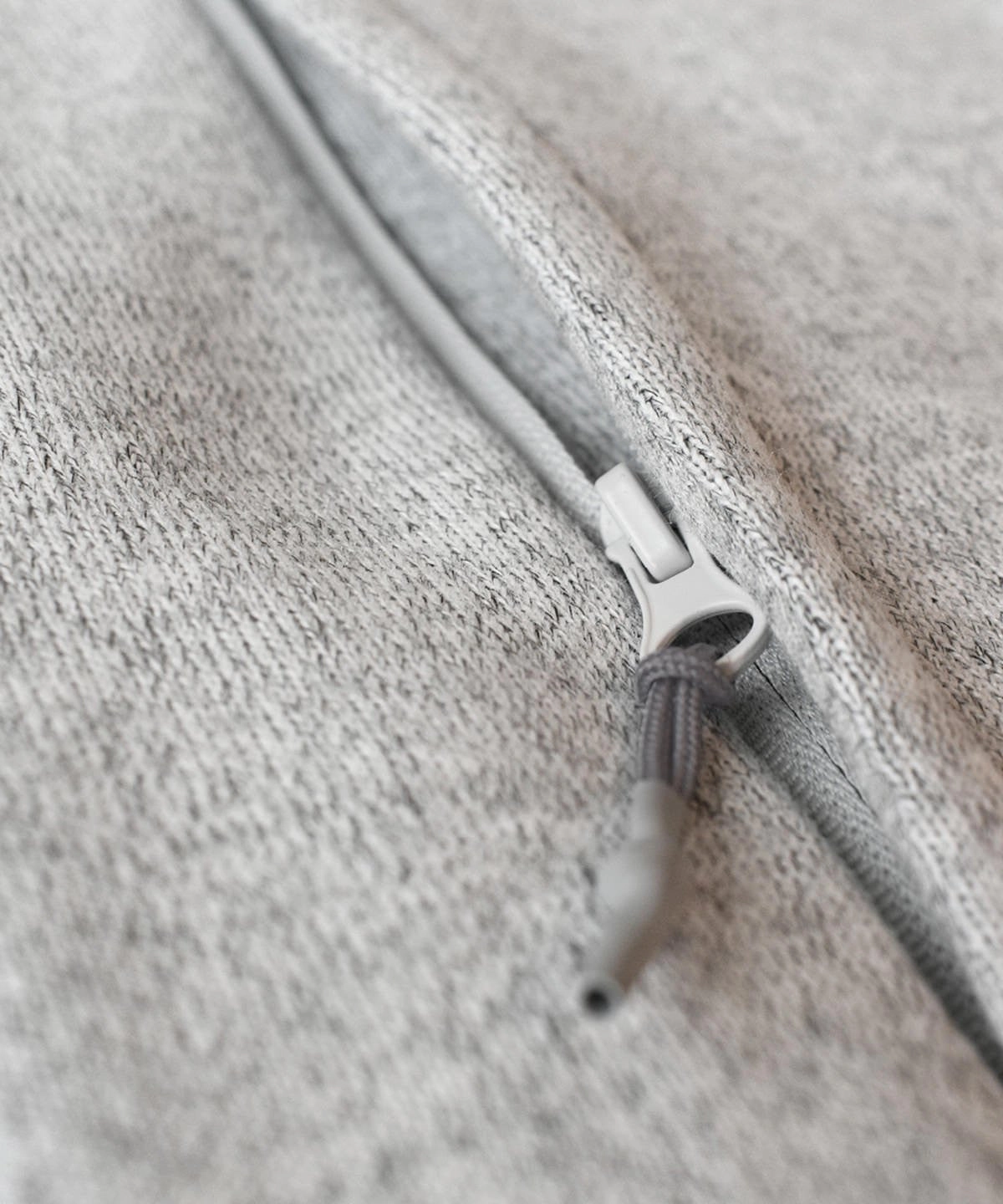 Montana Knitted Fleece Jacket | LIGHT GREY MELANGE Minimal Look Smooth Texture