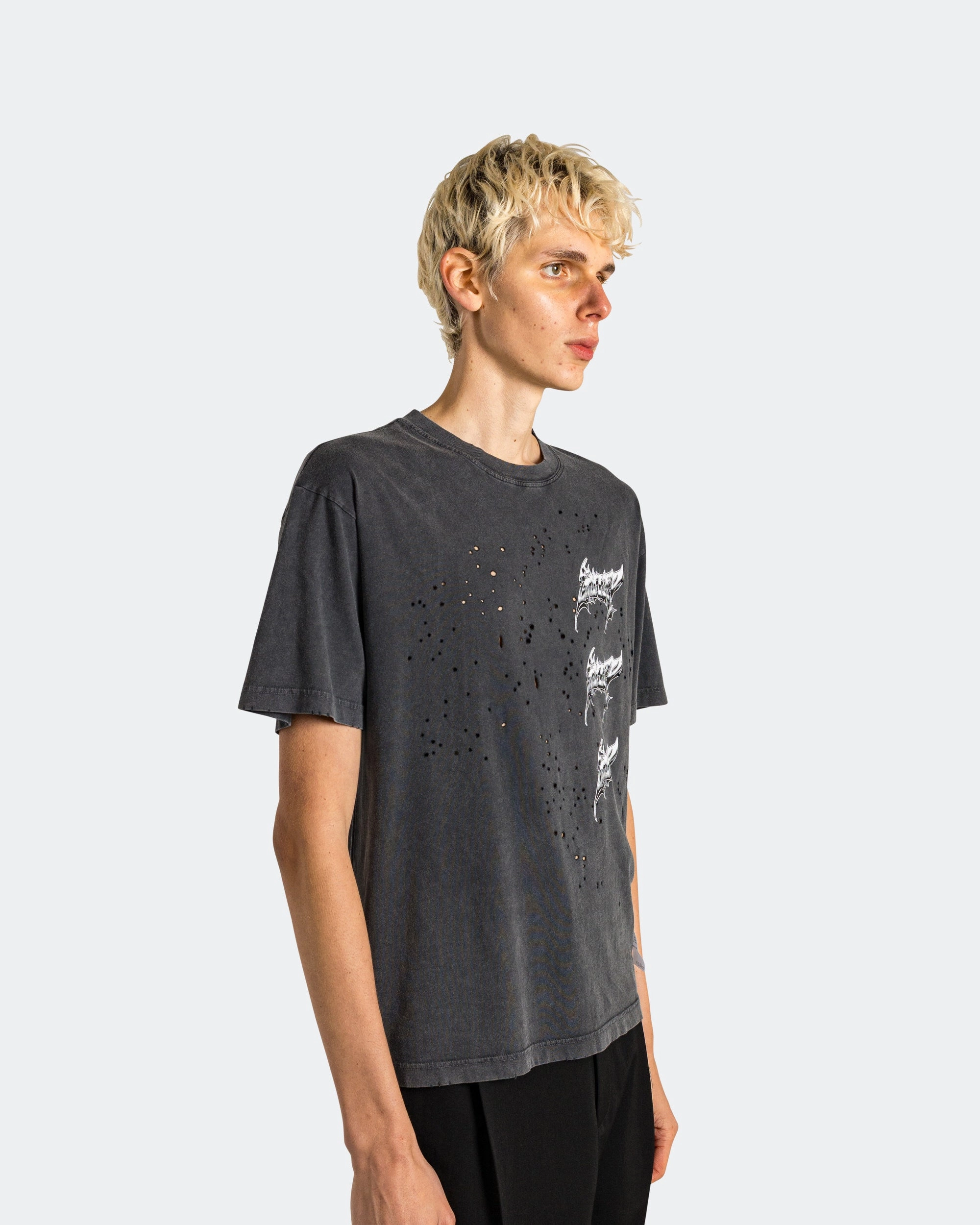 Streetwear attitude Outdoor Style MothTech 'Liquid Metal' T-Shirt - Aged Black
