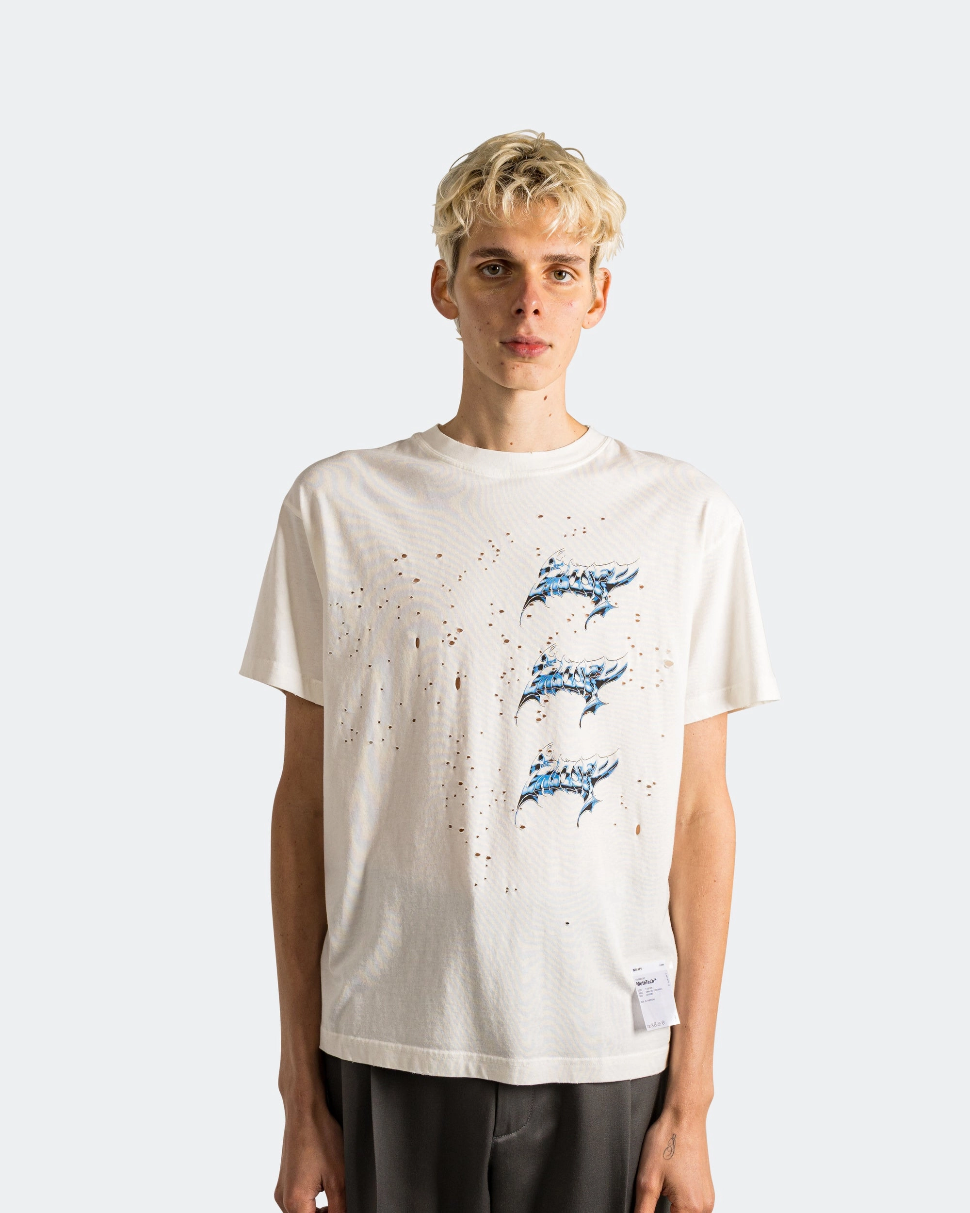 Light Fit Wear AntiPilling MothTech 'Liquid Metal' T-Shirt - Off White