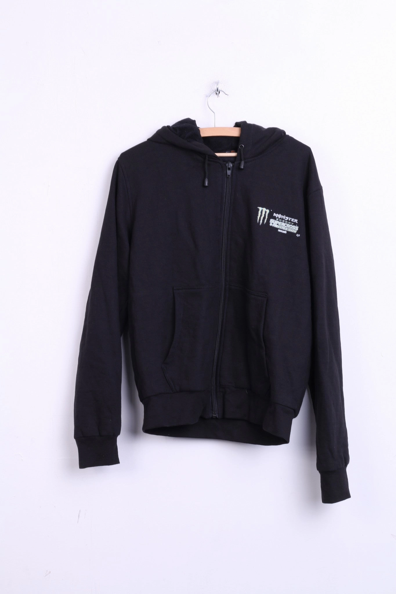 Moto Event Mens XL Sweatshirt Black Hood Cotton Monster Supercross Polyester