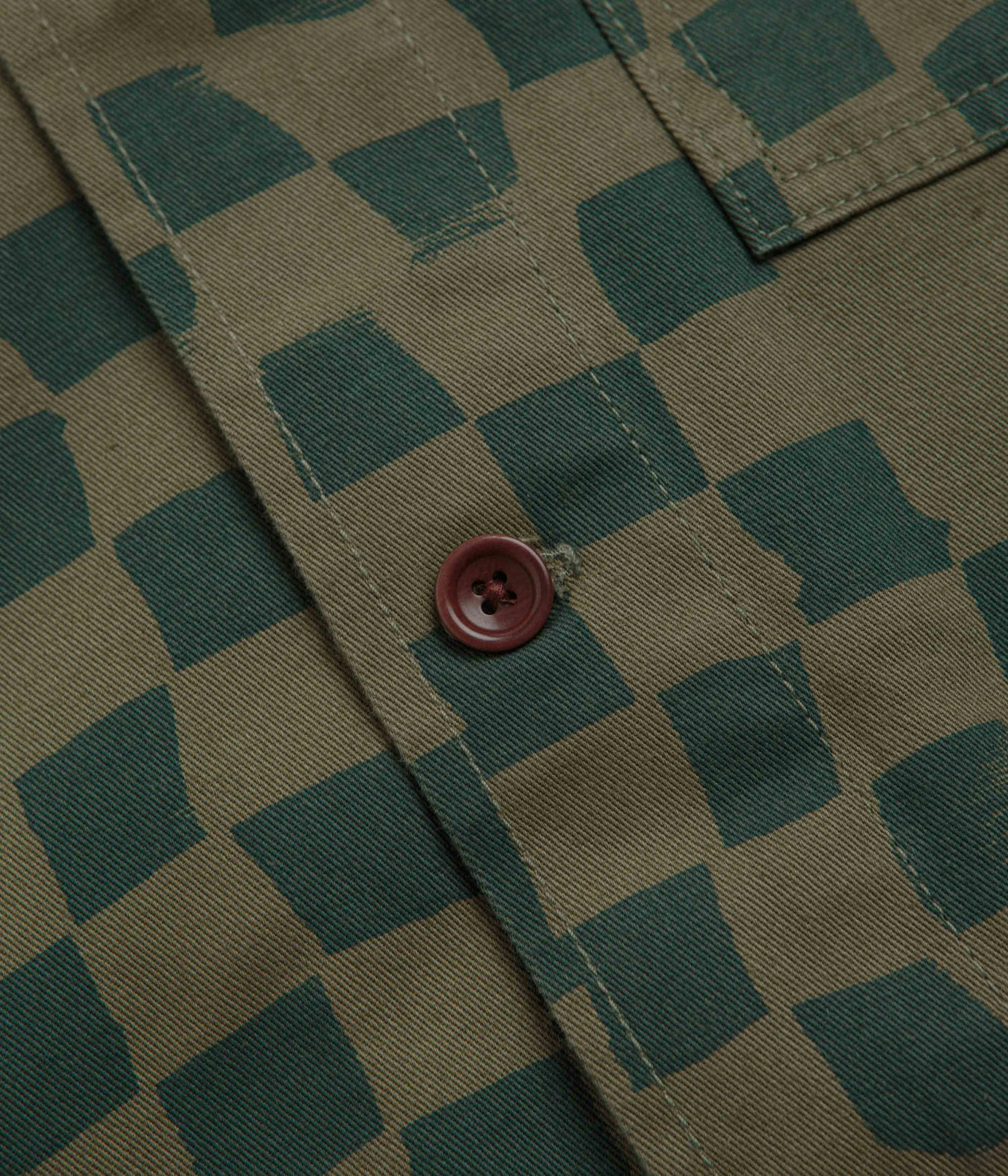 Service Works Drill Printed FOH Jacket - Olive Checker Bold Look anniversary