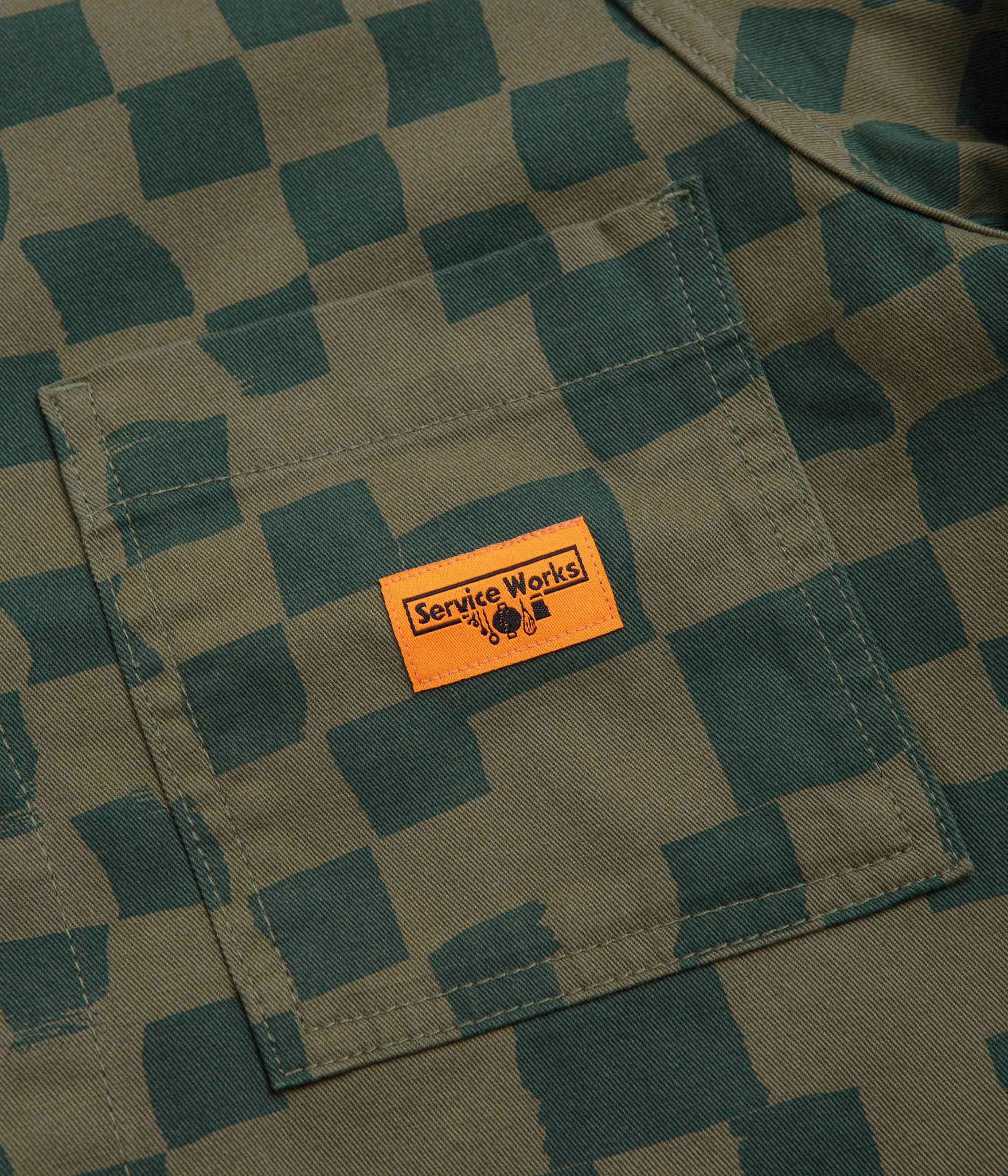 Reflective Detailing Service Works Drill Printed FOH Jacket - Olive Checker