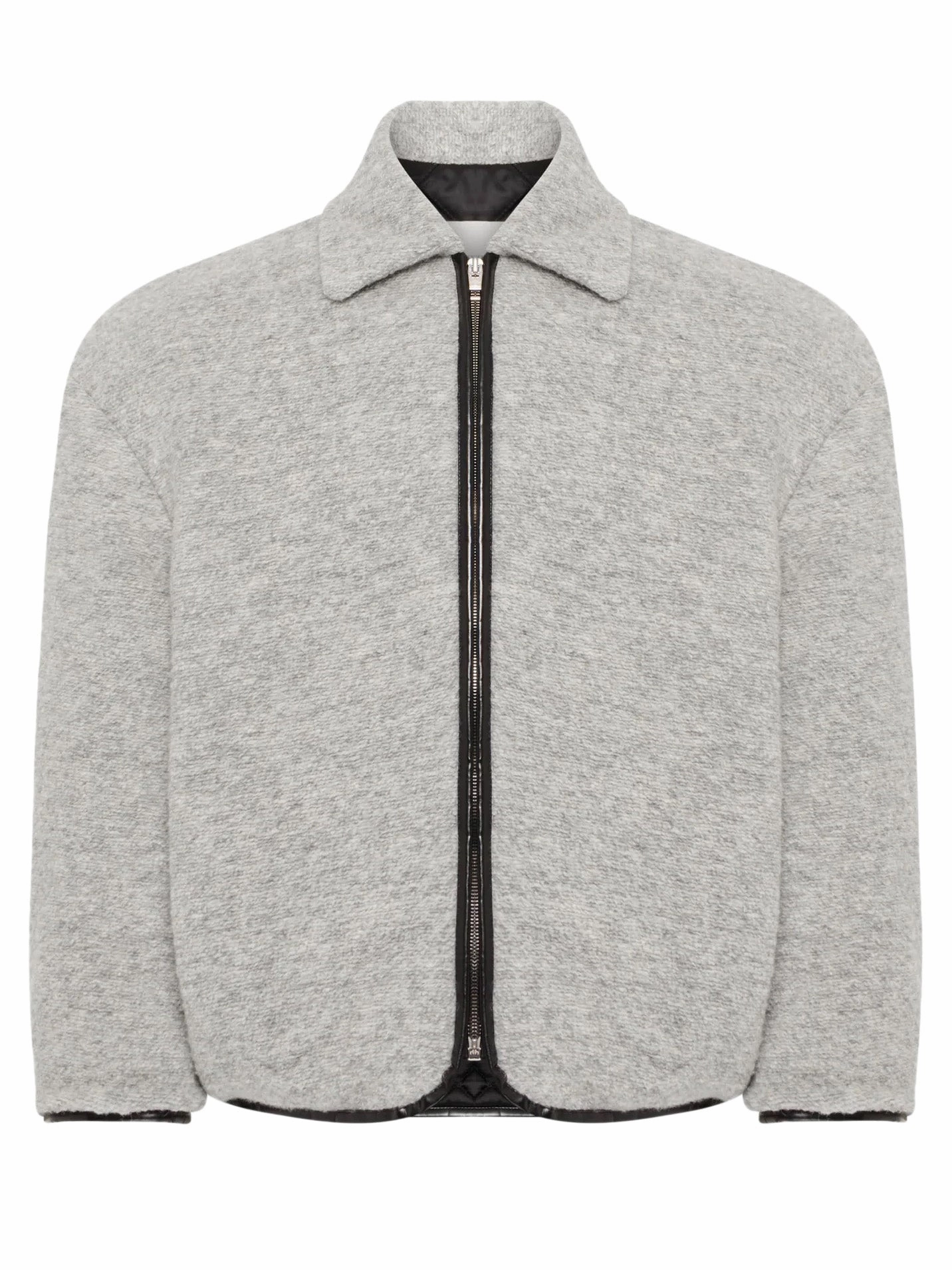 Danger Party use Contrast Trim Casual Jacket - Light Grey Melange