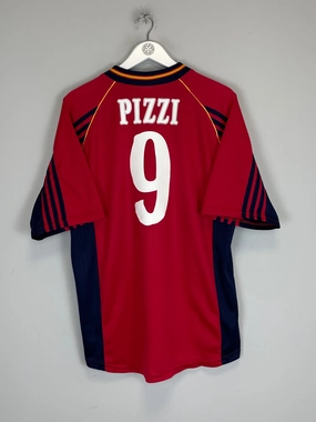 1998/99 SPAIN PIZZI #9 HOME SHIRT (L) ADIDAS Advanced Elasticity Fibers Non Restrictive Cuffs