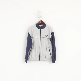 Versatile Fit Le Coq Sportif Men L Jacket Grey Vintage Sportswear Zip Up Lightweight Training Top