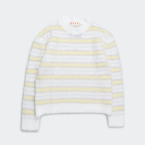 Striped Mohair Sweater - Lily White City Warmth Brushed Inner