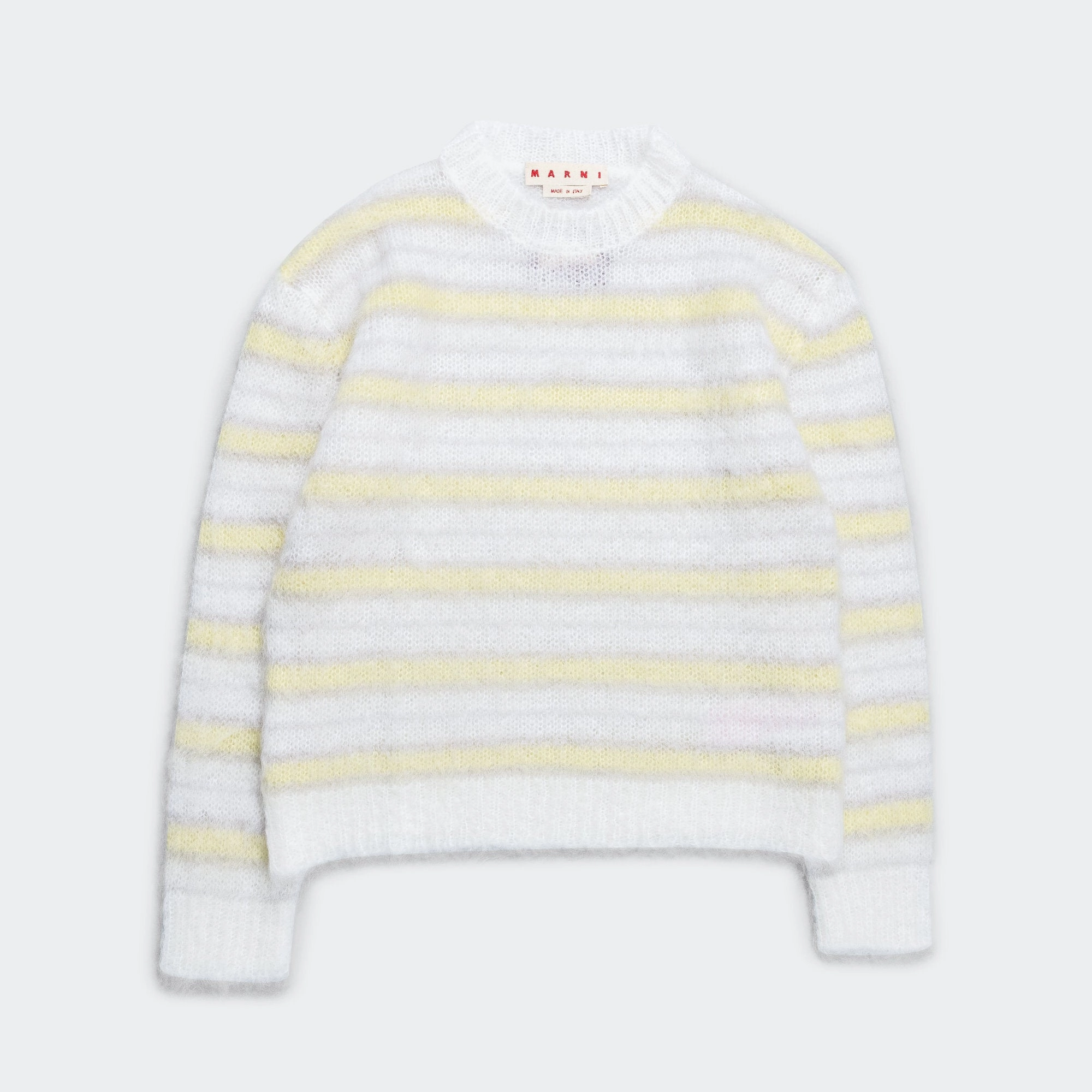 Striped Mohair Sweater - Lily White City Warmth Brushed Inner