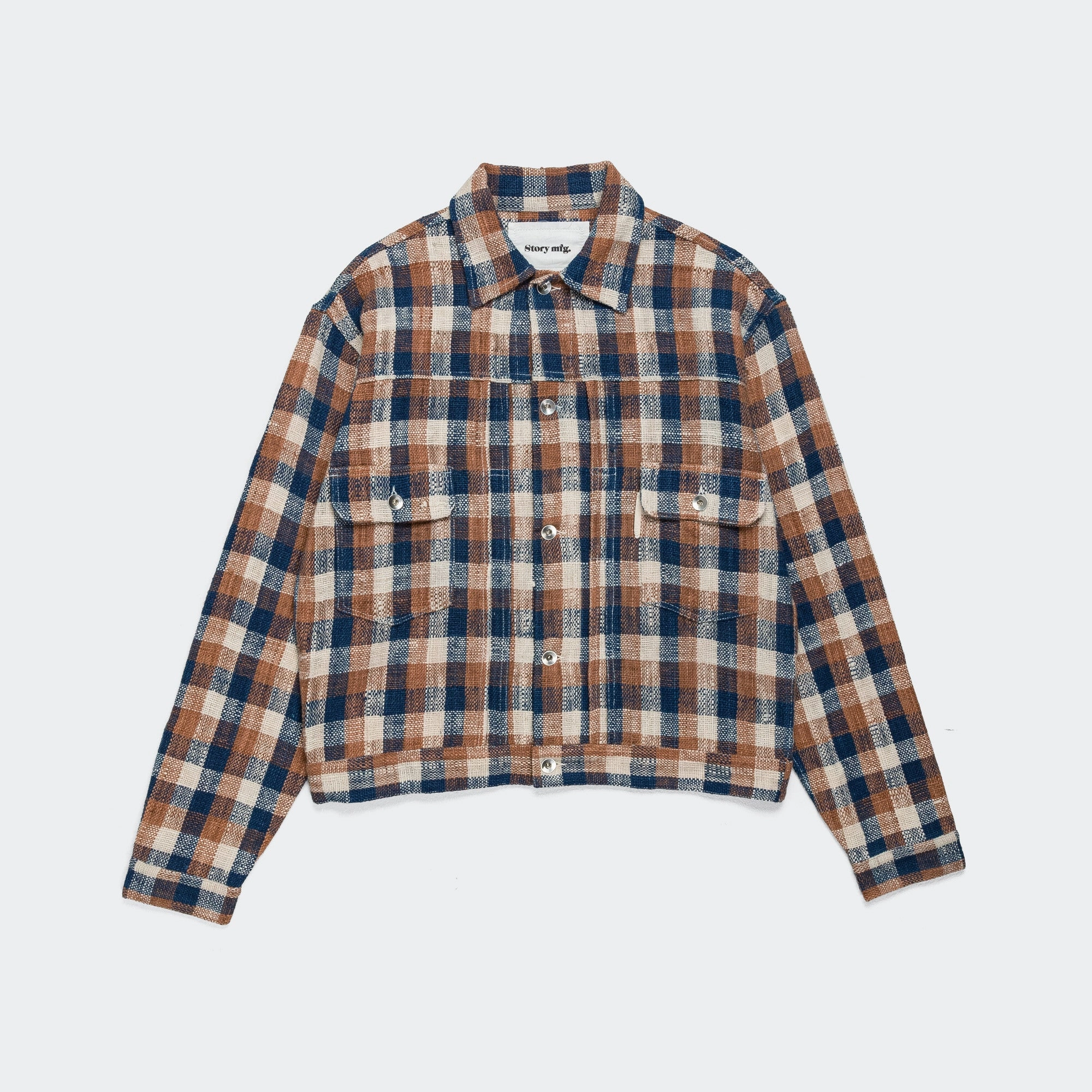 Tuesday Jacket - Hand Woven Barn Check Modular Design