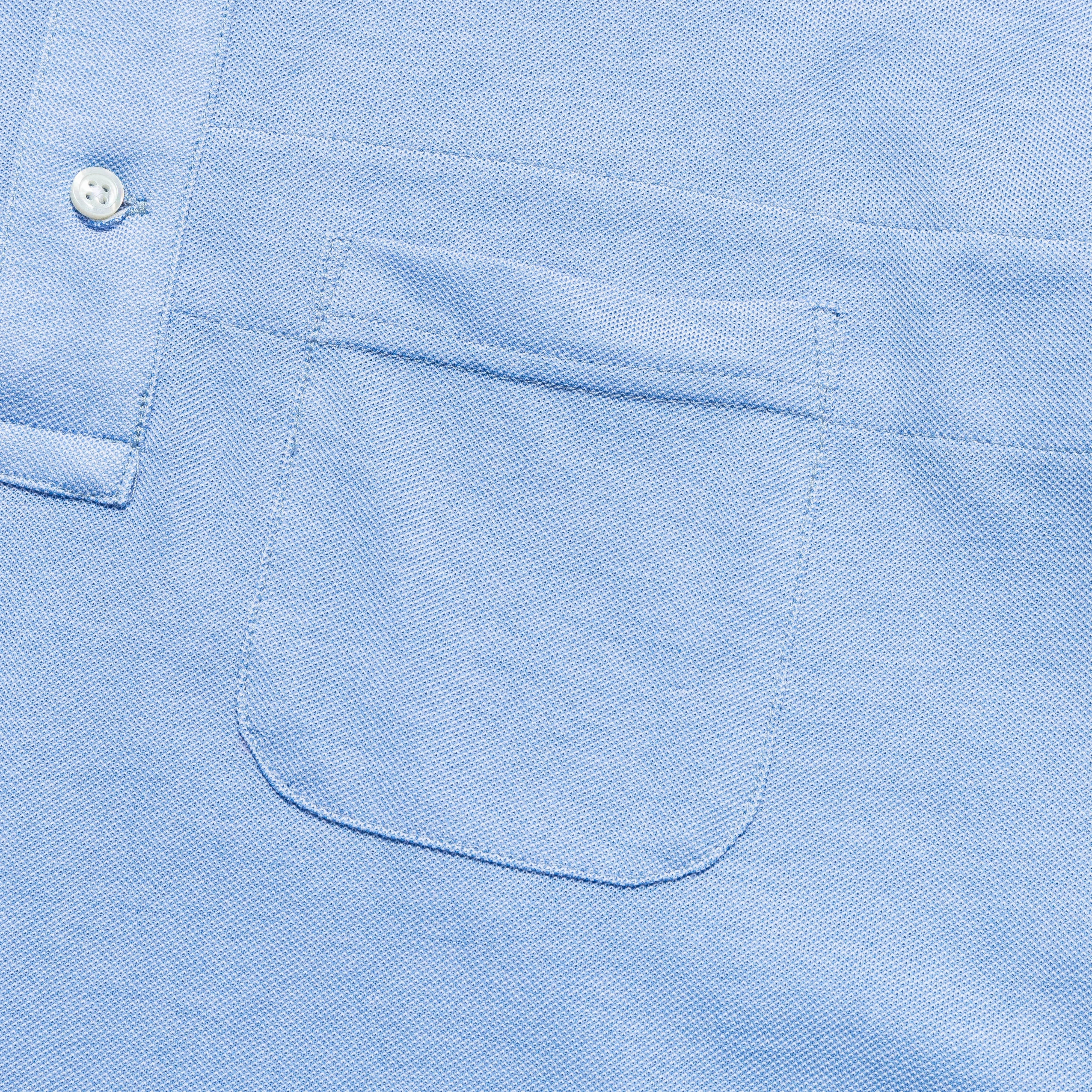 Polo Shirt Combo - Lt. Blue Cotton Pique Preppy Vibe Multi Functional Pockets