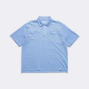 Polo Shirt Combo - Lt. Blue Cotton Pique Trendy Apparel Soft Stretch Collar