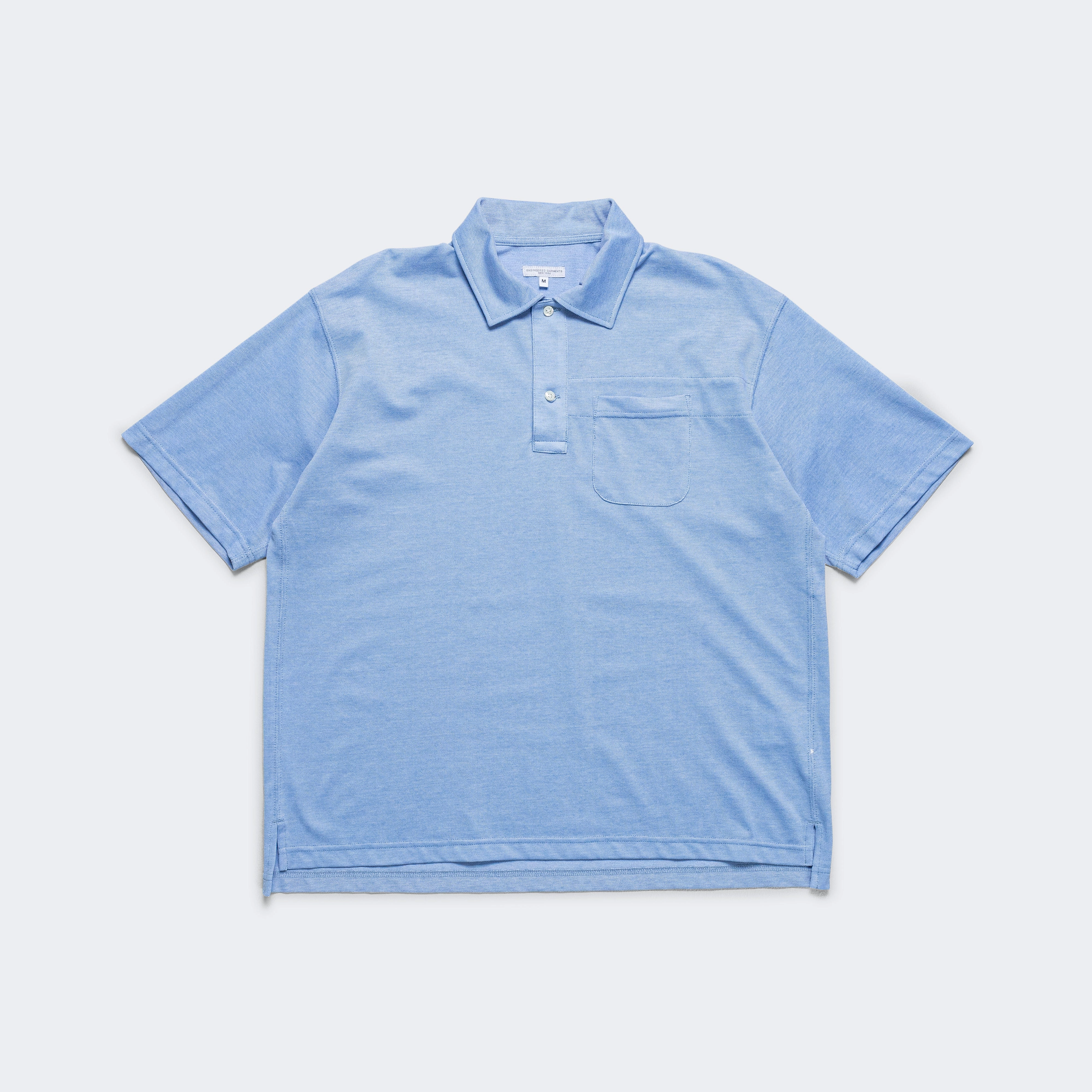 Polo Shirt Combo - Lt. Blue Cotton Pique Trendy Apparel Soft Stretch Collar