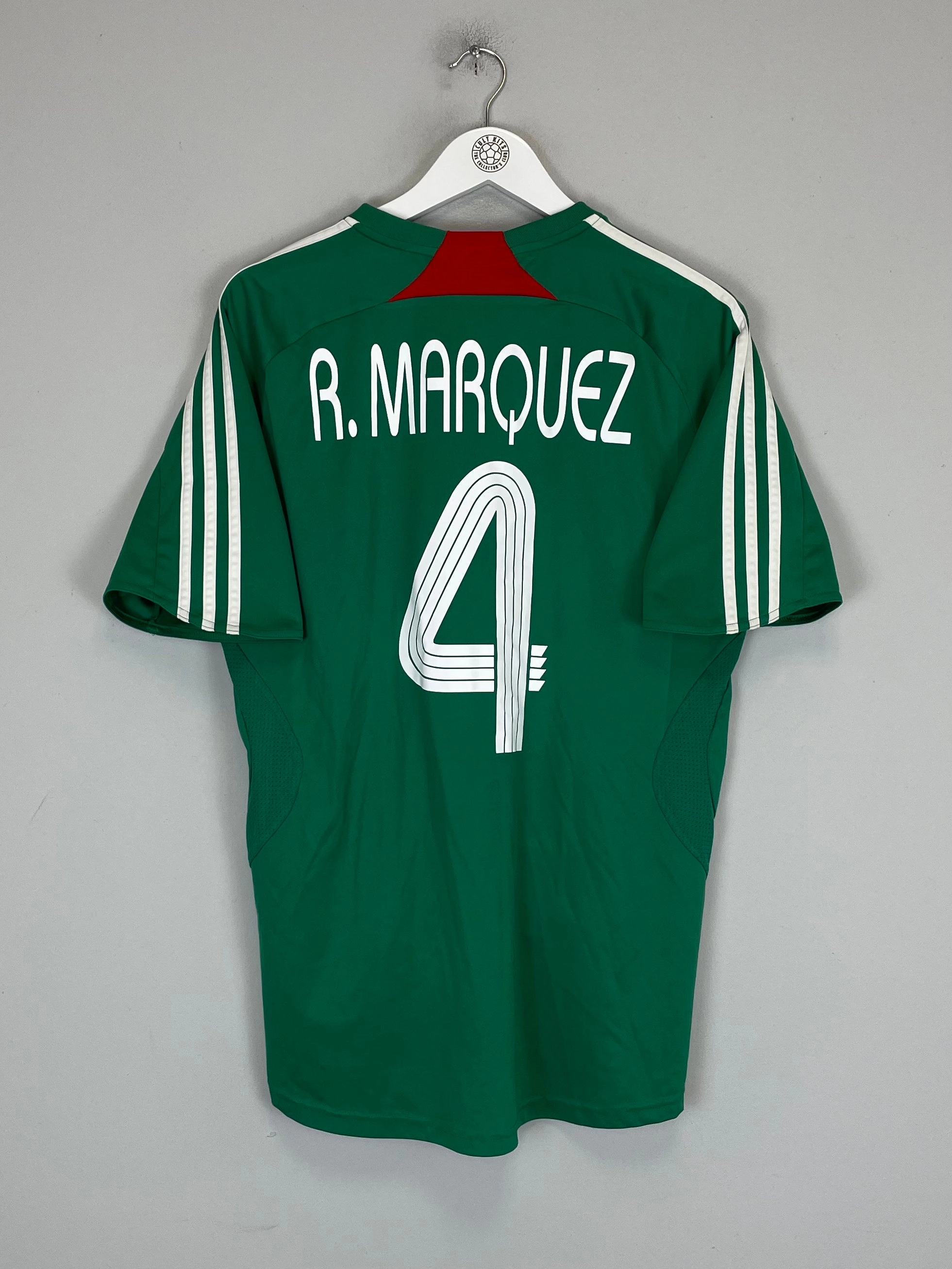2007/08 MEXICO R.MARQUEZ #4 HOME SHIRT (M) ADIDAS Stretchable Fabric Quick Touch