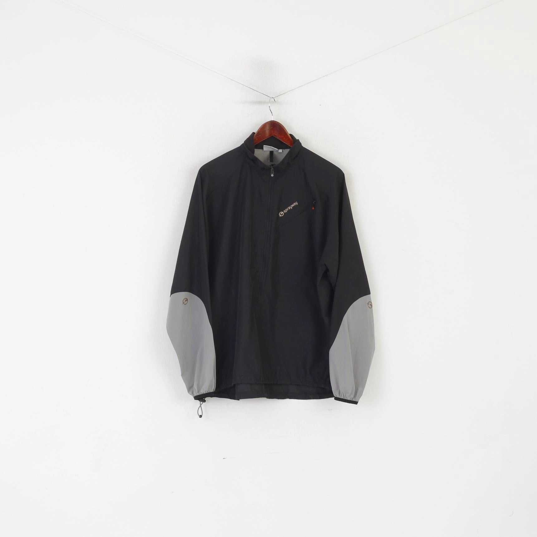 Insulated Core Sprayway Men XL Pullover Jacket Black Nylon Lightweight Running Sport Top