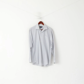 Nautica Men 34/35 16.5 XXL Casual Shirt Blue Striped Cotton Classic Fit Long Sleeve Top Coastal Vibes Textured Finish