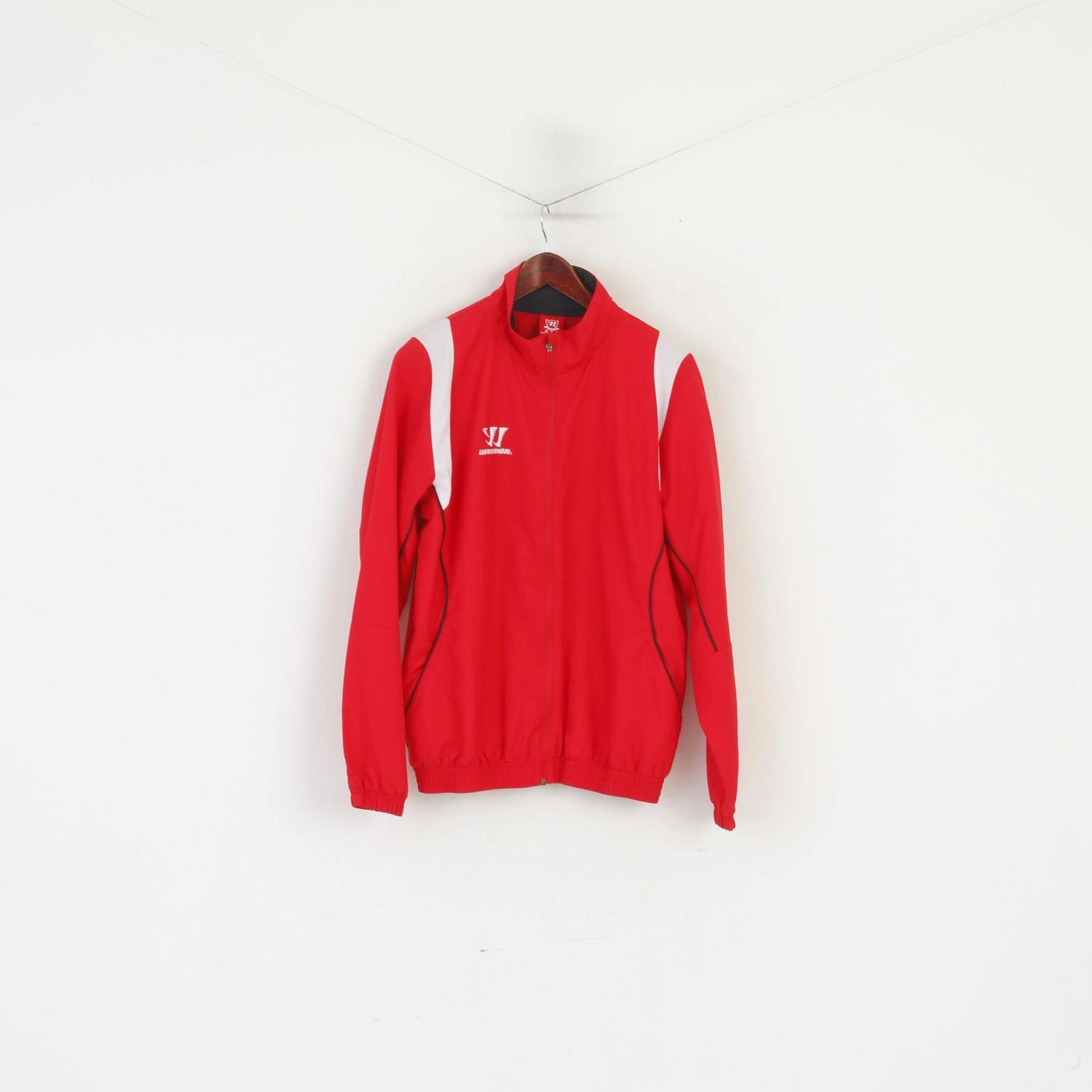 Art Exhibition models Warrior Men M Jacket Red Lightweight Full Zipper Sportswear Armed & Unstoppable Top