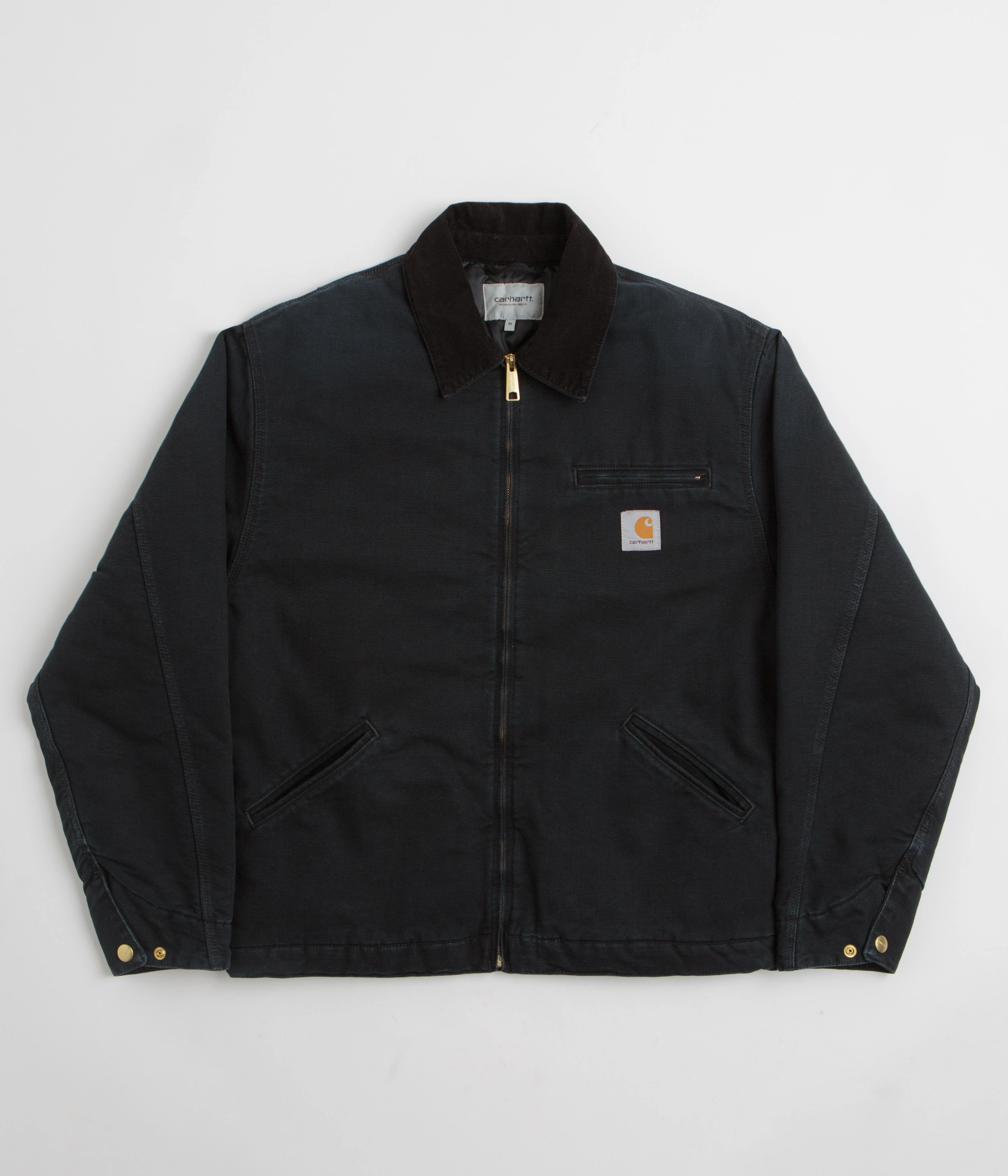 autumn season Carhartt OG Detroit Jacket - Black / Black Stone Canvas