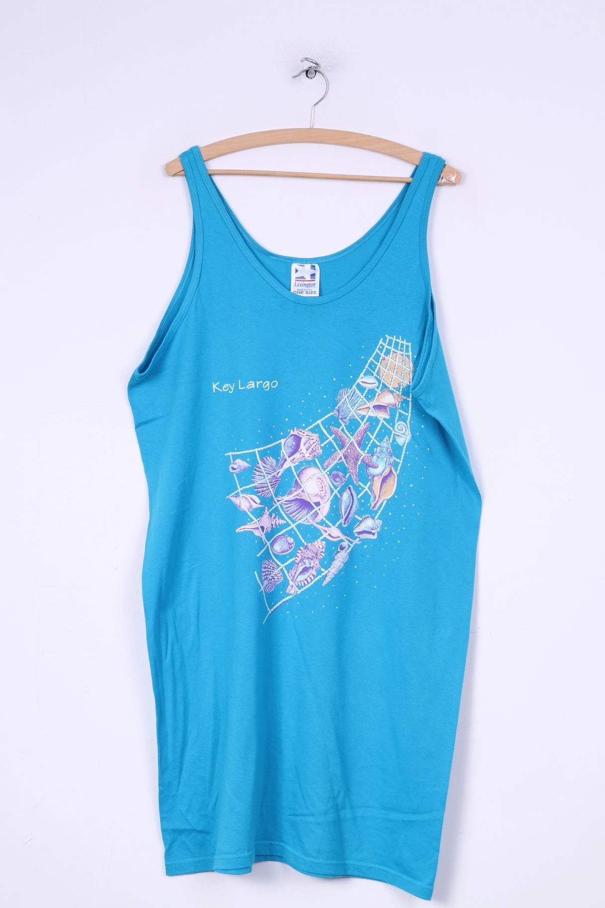 Lexington fabrics inc. Womens One Size Dress Key Largo Cotton Sleeveless Blue Desire