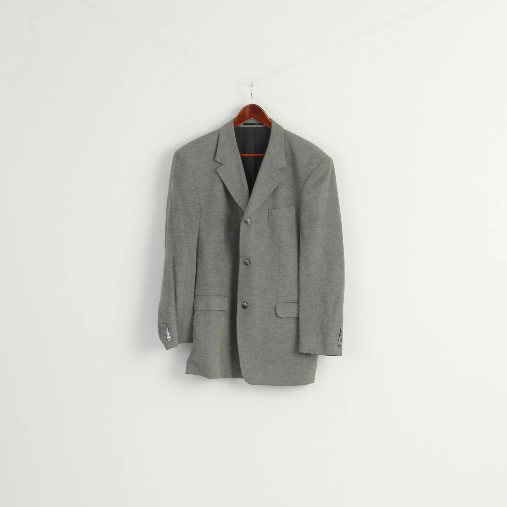 yoga enthusiasts adults' Sandro Pozzi Men 50 40 Blazer Gray Viscose Sport Casual Single Breasted Jacket