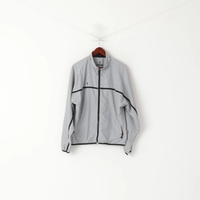 Hummel Men M Jacket Gray Vintage Sportswear Full Zip Sport Windbreaker Top Classic Comfort Corduroy