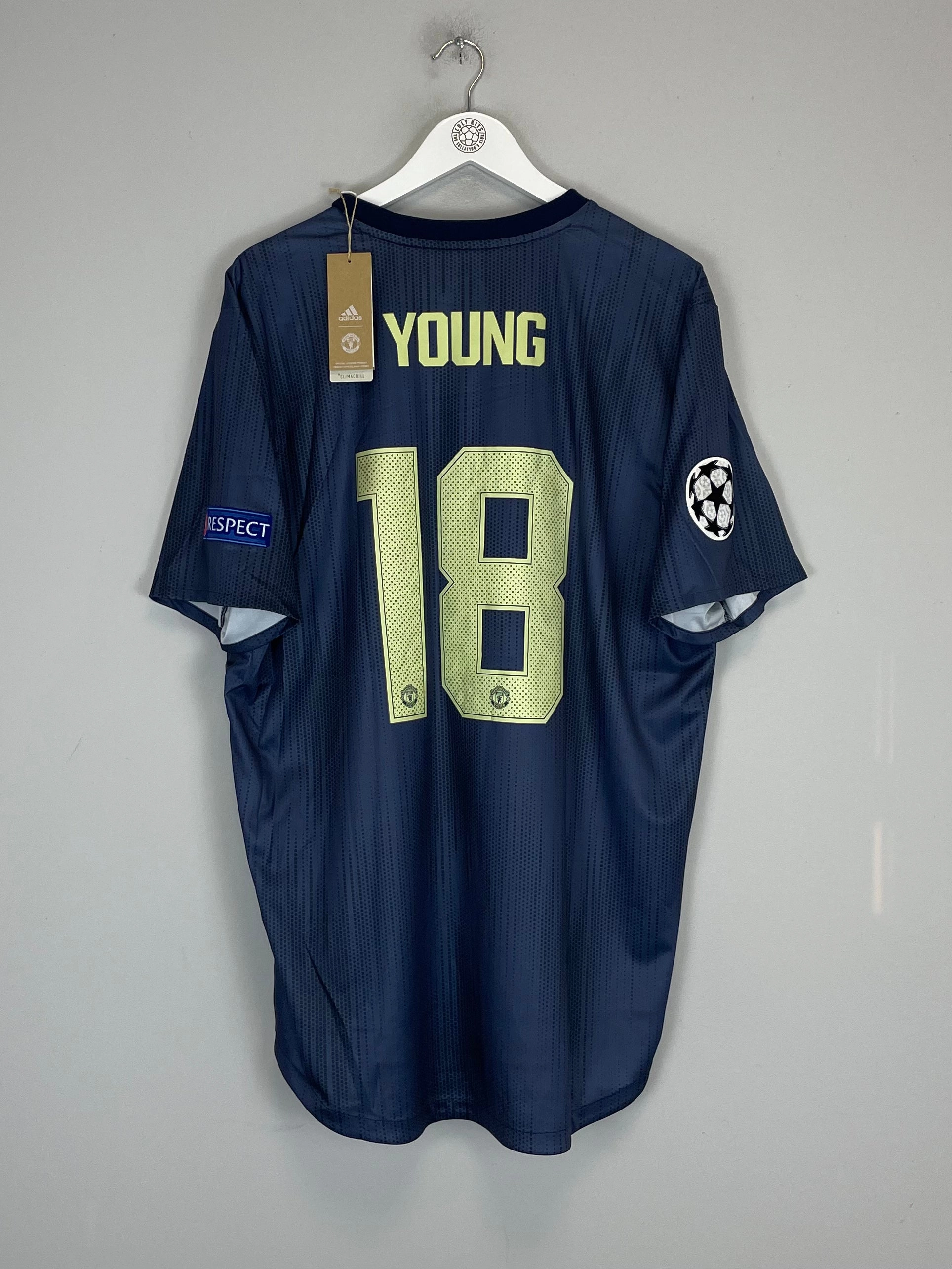 Non Chafing Seam Finish 2018/19 MANCHESTER UNITED YOUNG #18 *BNWT* AUTHENTIC C/L THIRD SHIRT (XXL) ADIDAS