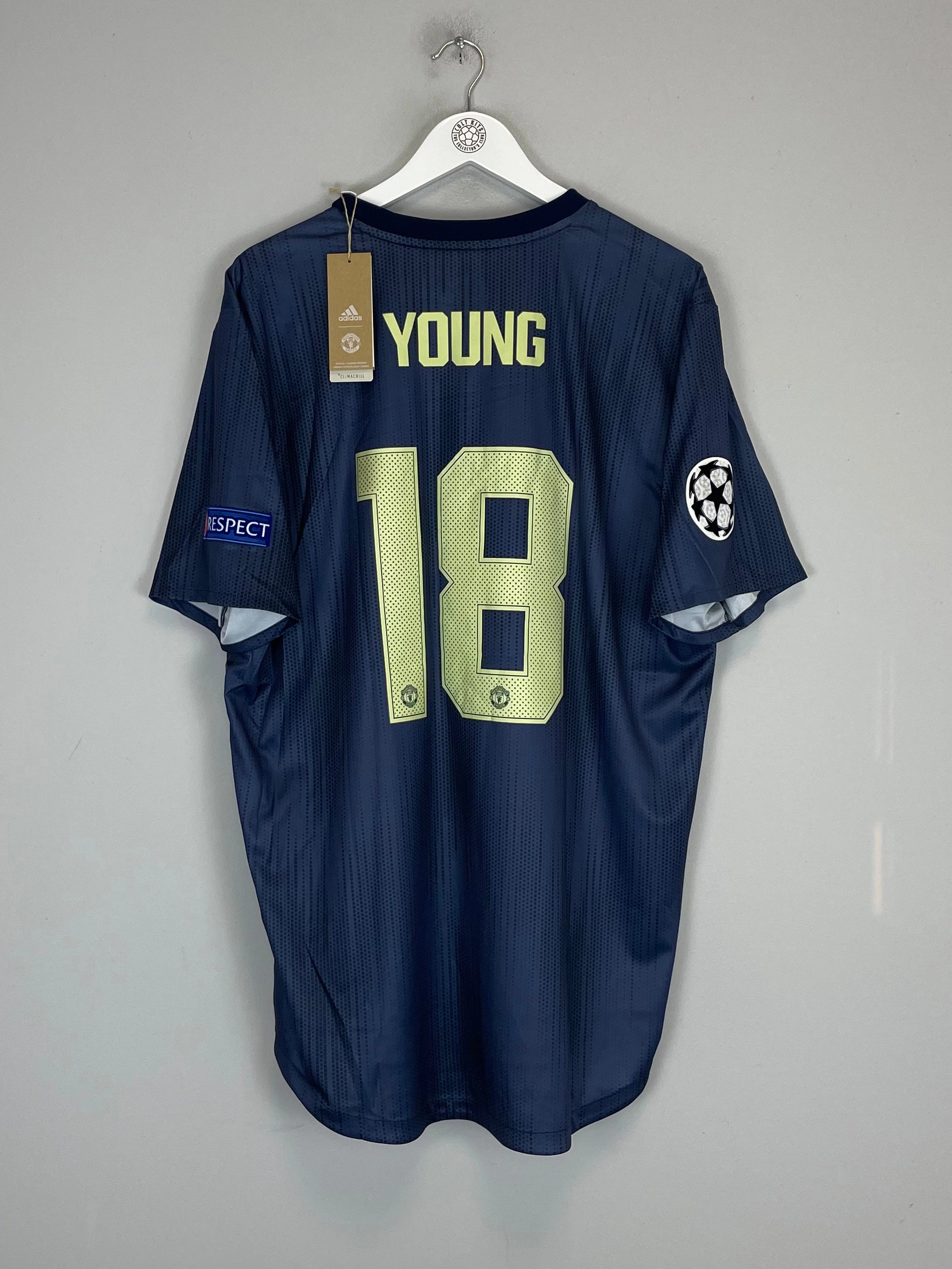 Reinforced Hem Durability Soft Inner Lining 2018/19 MANCHESTER UNITED YOUNG #18 *BNWT* AUTHENTIC C/L THIRD SHIRT (XXL) ADIDAS