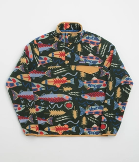 Warm Comfort Gear Comfy Look Patagonia Lightweight Synchilla Snap-T Fleece - Salmon Energy: Old Growth Green