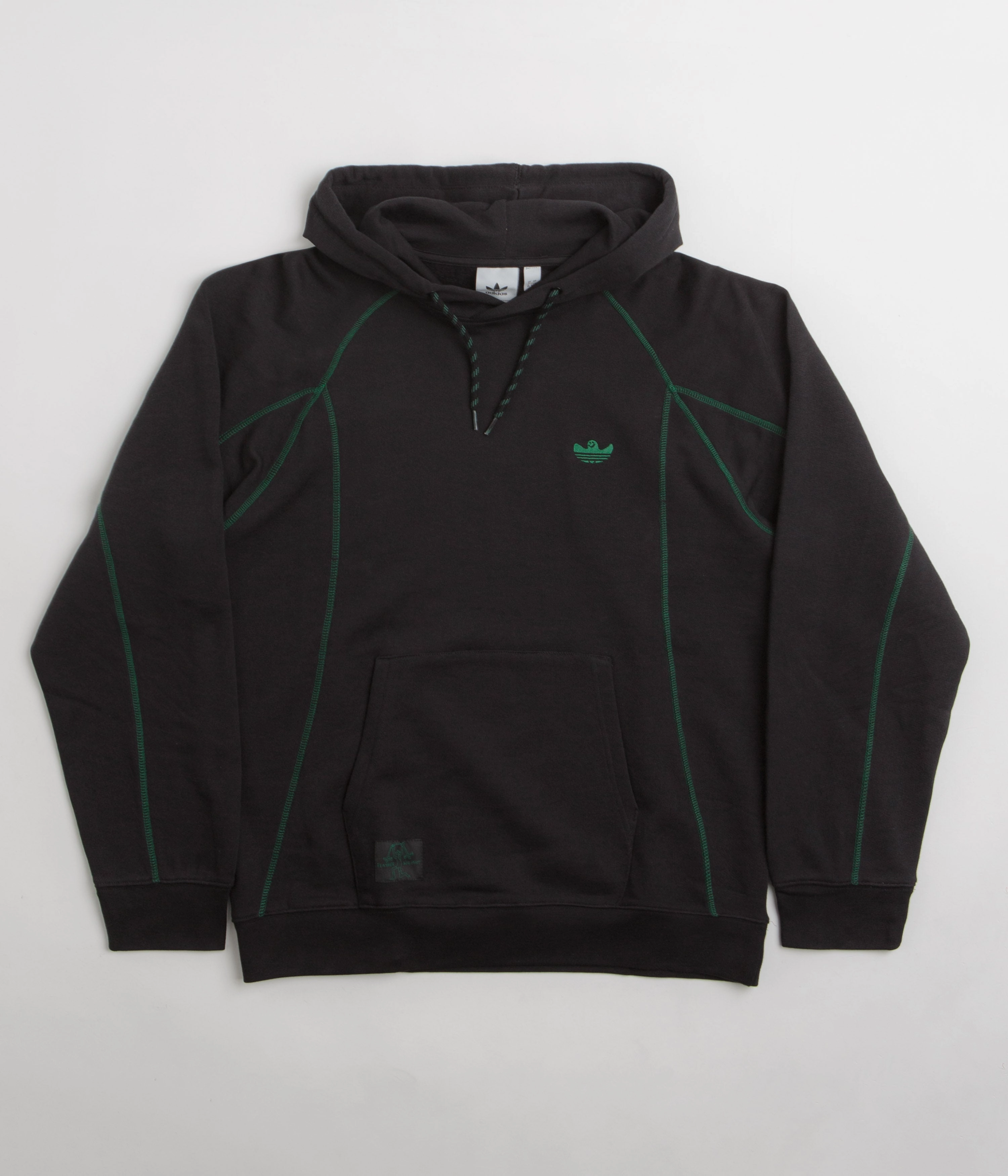 Adidas Shmoofoil Featherweight Hoodie - Black / Dark Green Fresh Vibe