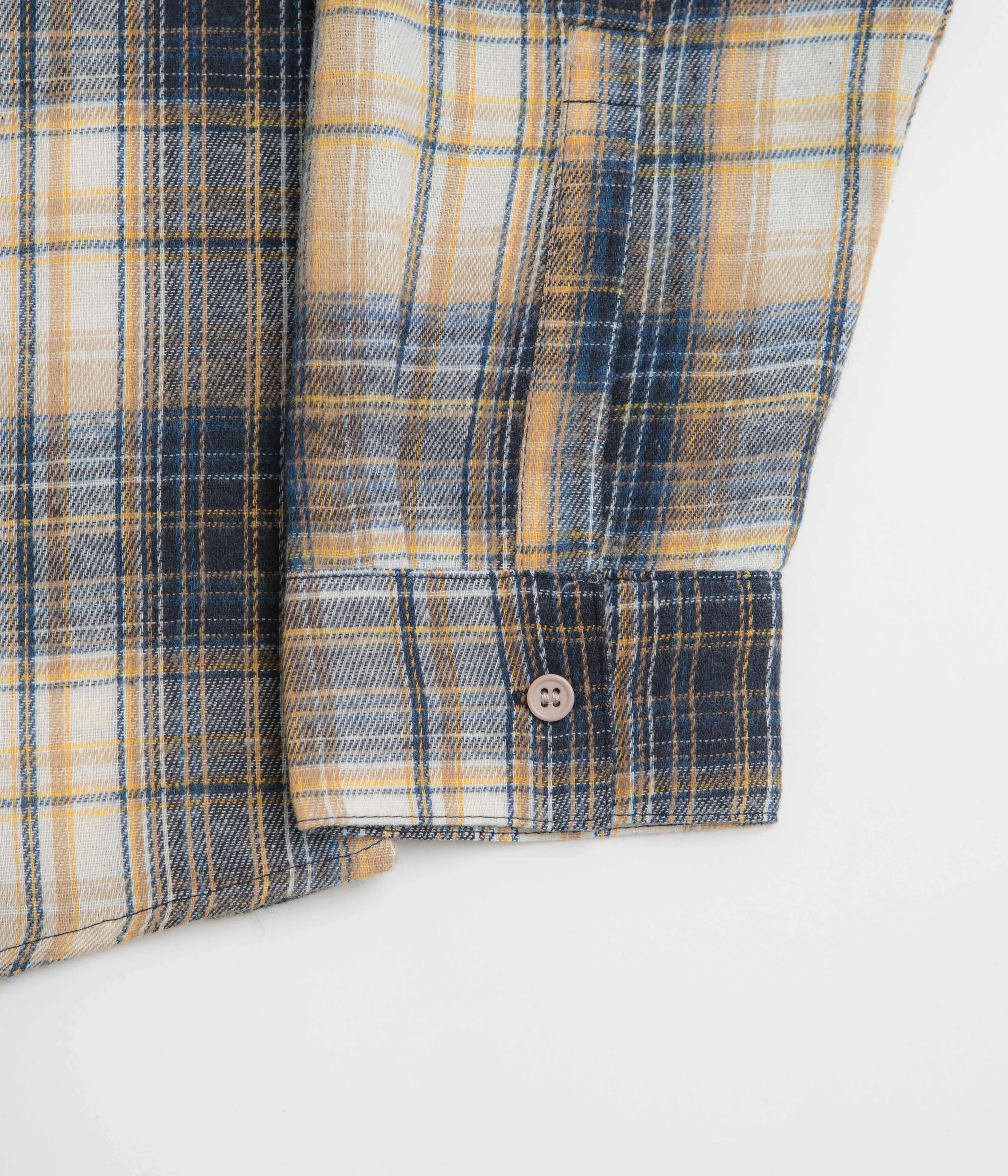 Modern Style Eco Friendly Dye Stan Ray Flannel Shirt - Navy Plaid / White