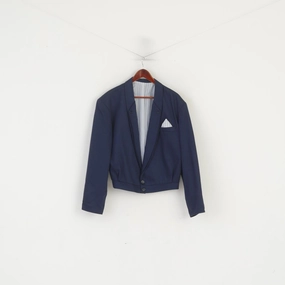 Practical Choice Street Ready Rudy St-Clair Men M Jacket Navy Wool Elegant Paris Shoulder Pads Blazer