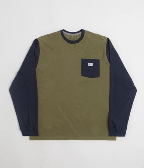 Patagonia Shop Sticker Pocket Responsibili-Tee Long Sleeve T-Shirt - Tent Green Comfortable Look All Season Wear