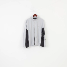 File Celebrate New Balance Men L Jacket  Grey Full Zipper Sport Polyester Collar Top