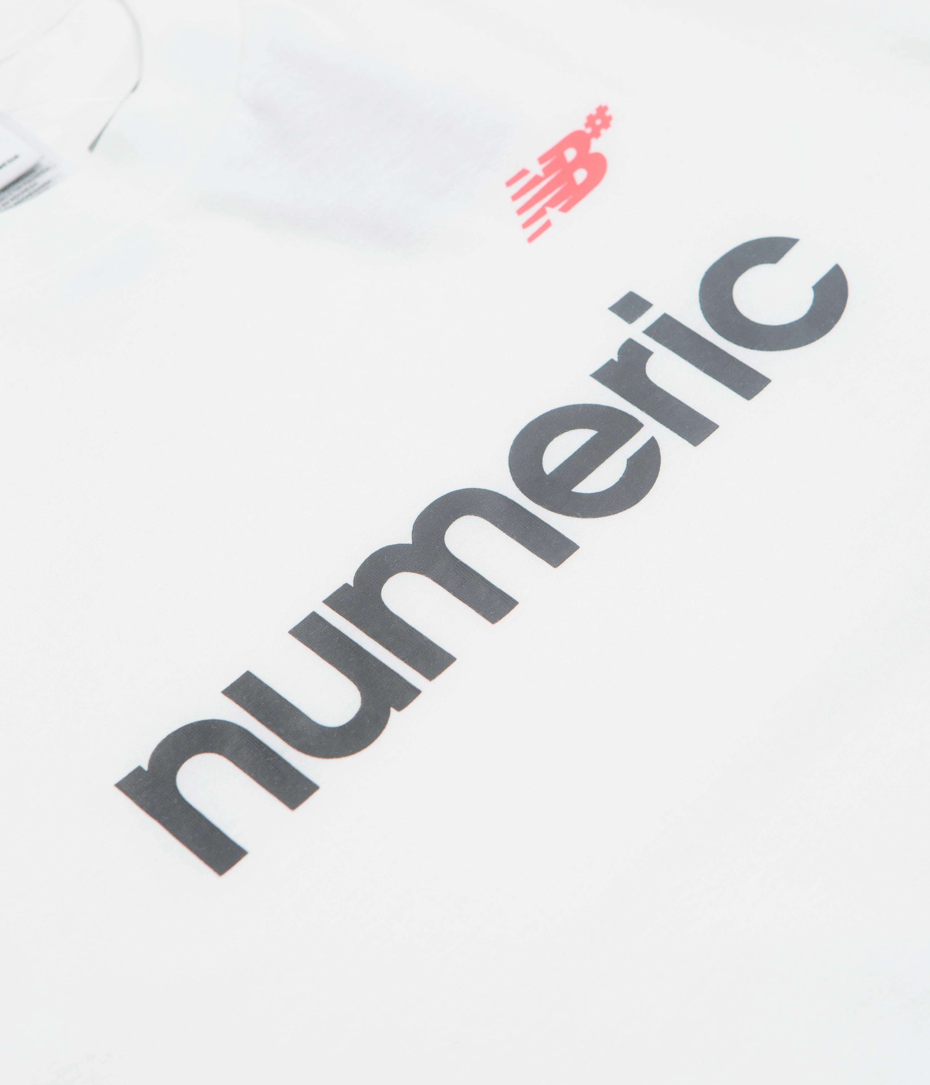 EcoFriendly Dye Fashion Fit New Balance Numeric Linear Logo T-Shirt - White