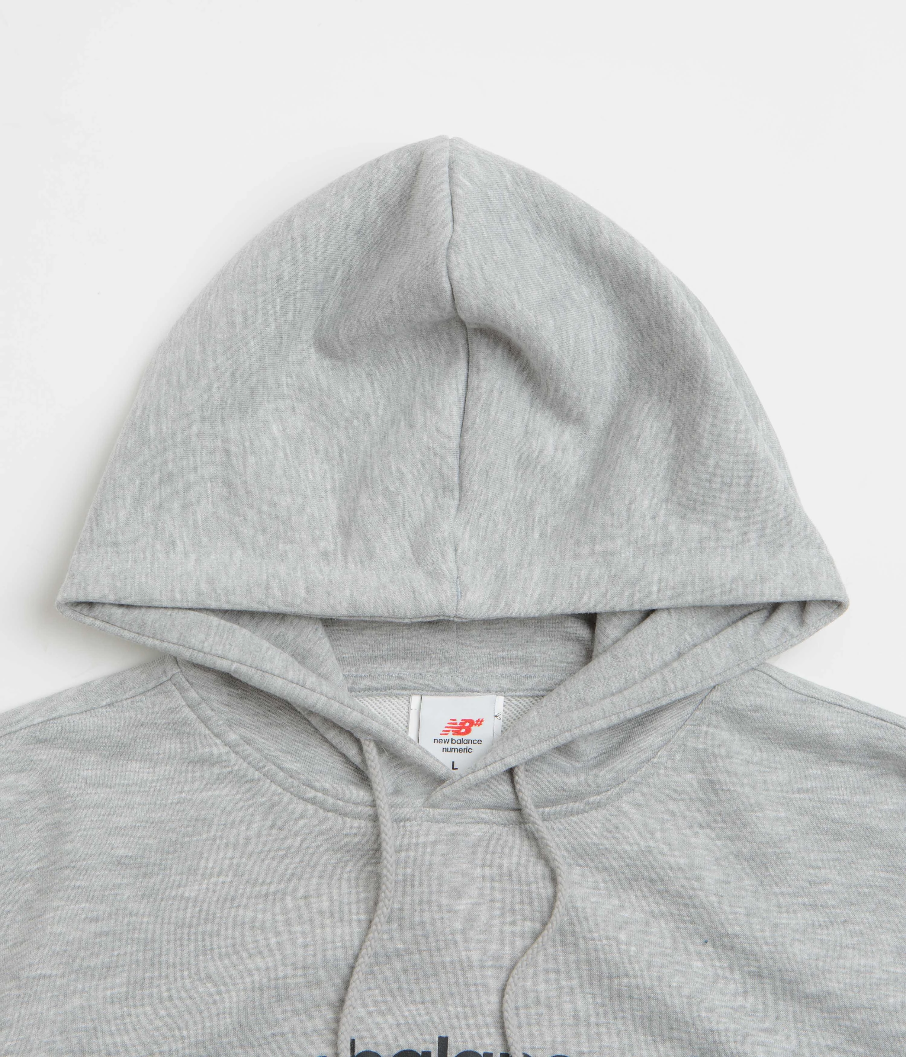 Side Slit New Balance Numeric Logo Hoodie - Athletic Grey Heather