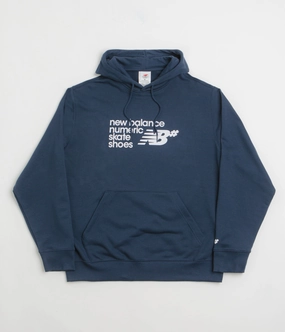 YKK Zipper Rural style New Balance Numeric Logo Hoodie - Navy