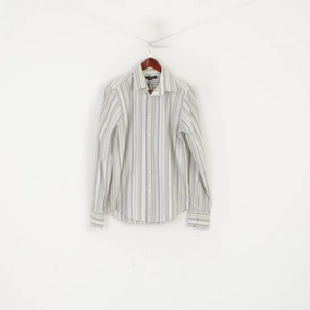 Social Meetup New Ben Sherman Men S Casual Shirt Grey Striped Cotton Long Sleeve Slim Fit To